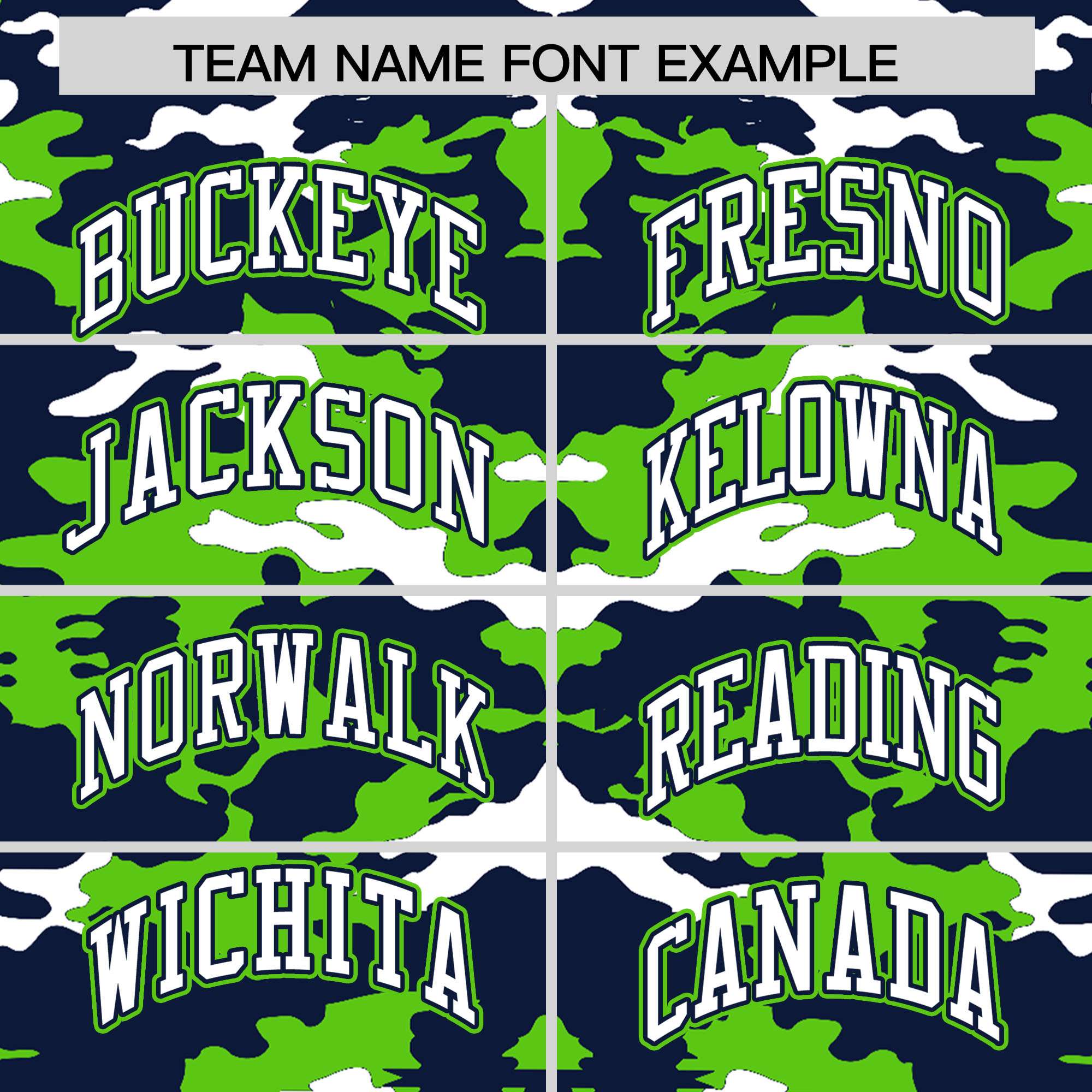 Custom Navy Neon Green-White Varsity Full-Snap Camo Letterman Jacket