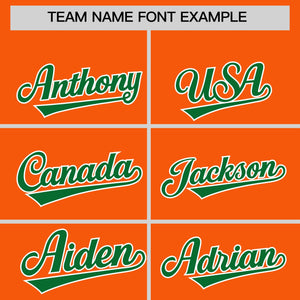 Custom Orange Kelly Green American Flag Varsity Full-Snap Authentic Raglan Sleeves Letterman Bomber Jacket