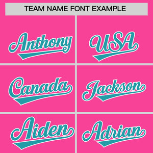 Custom Pink Aqua American Flag Varsity Full-Snap Authentic Raglan Sleeves Letterman Bomber Jacket