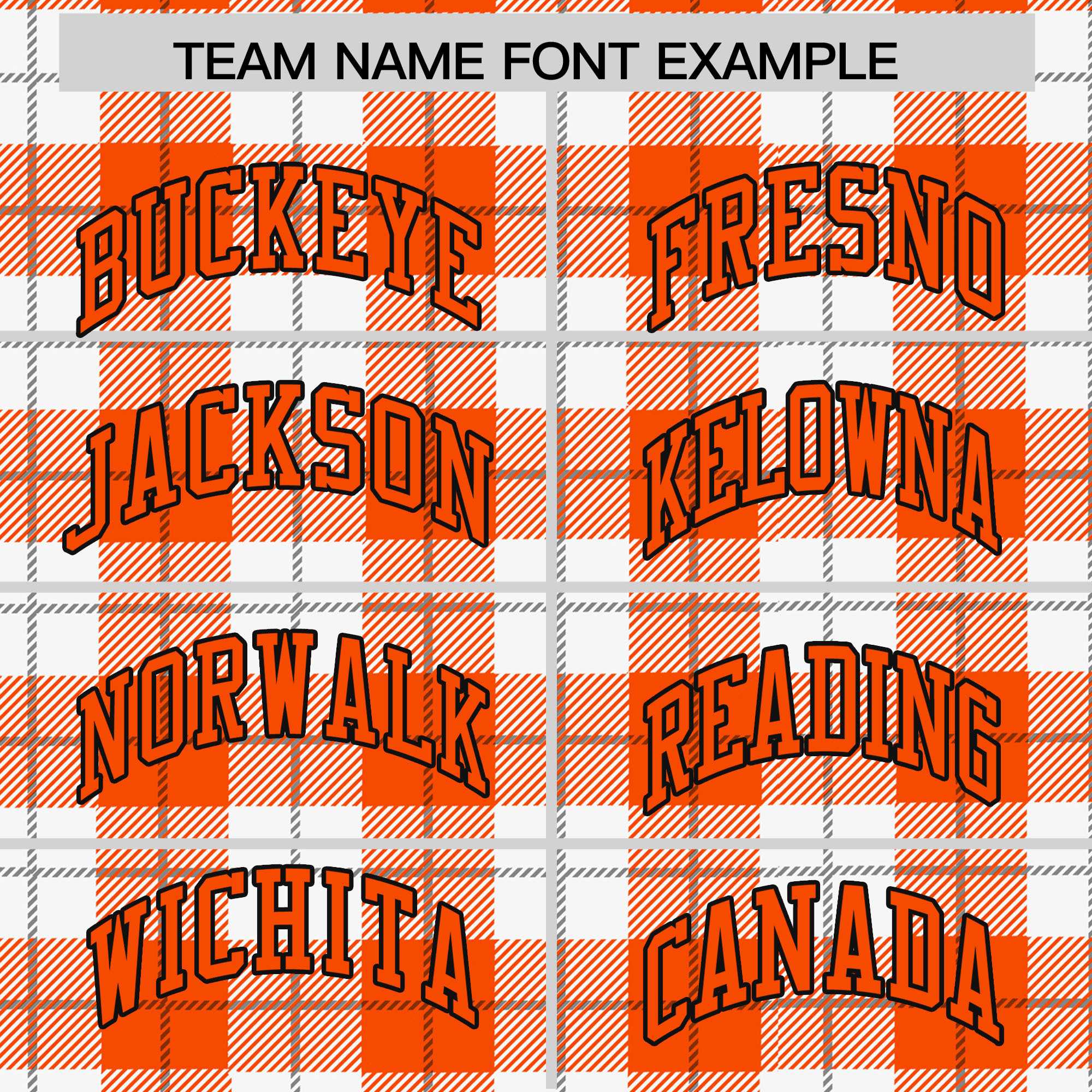 Custom Orange White Varsity Full-Snap Plaid Pattern Letterman Baseball Jacket