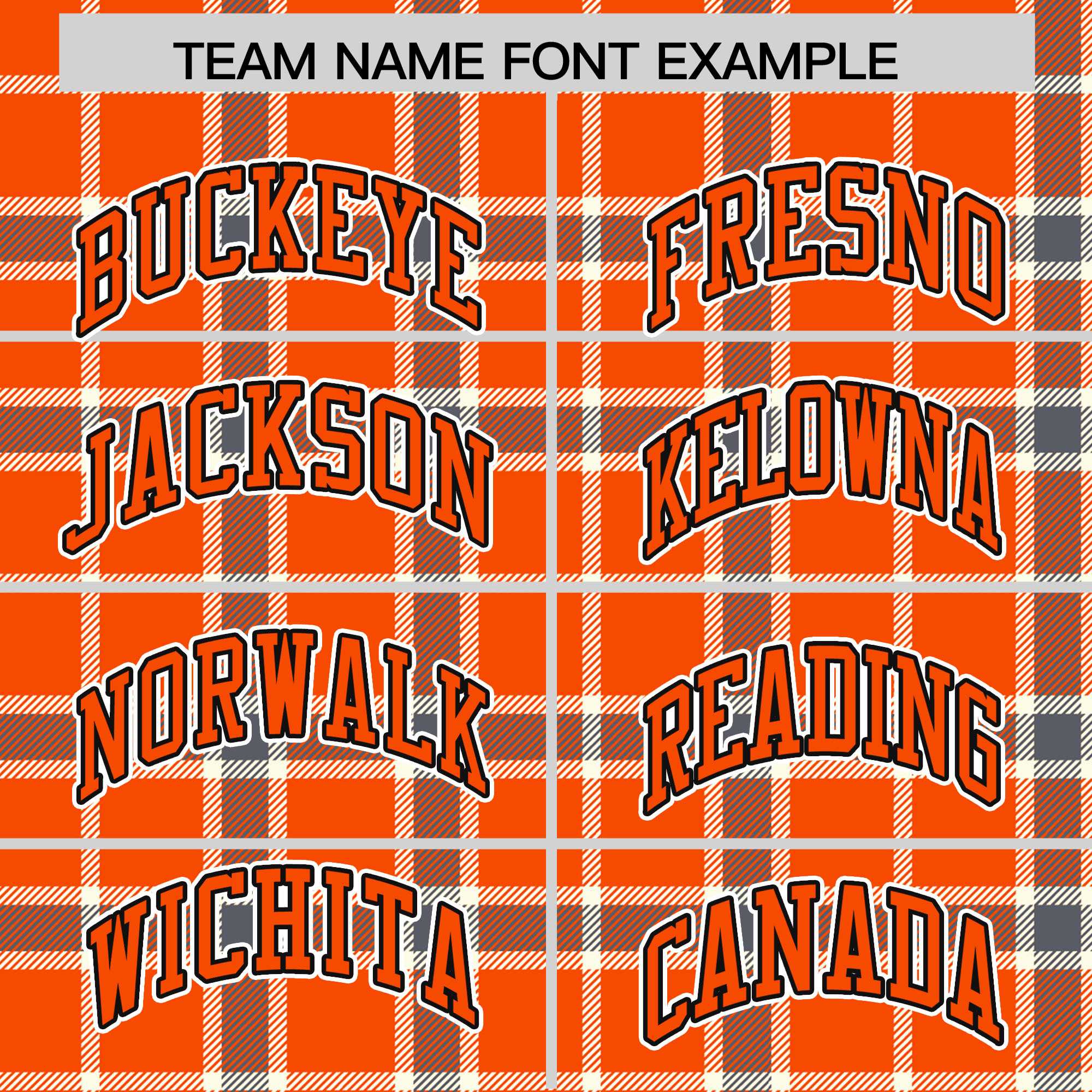 Custom Orange Varsity Full-Snap Plaid Pattern Letterman Baseball Jacket