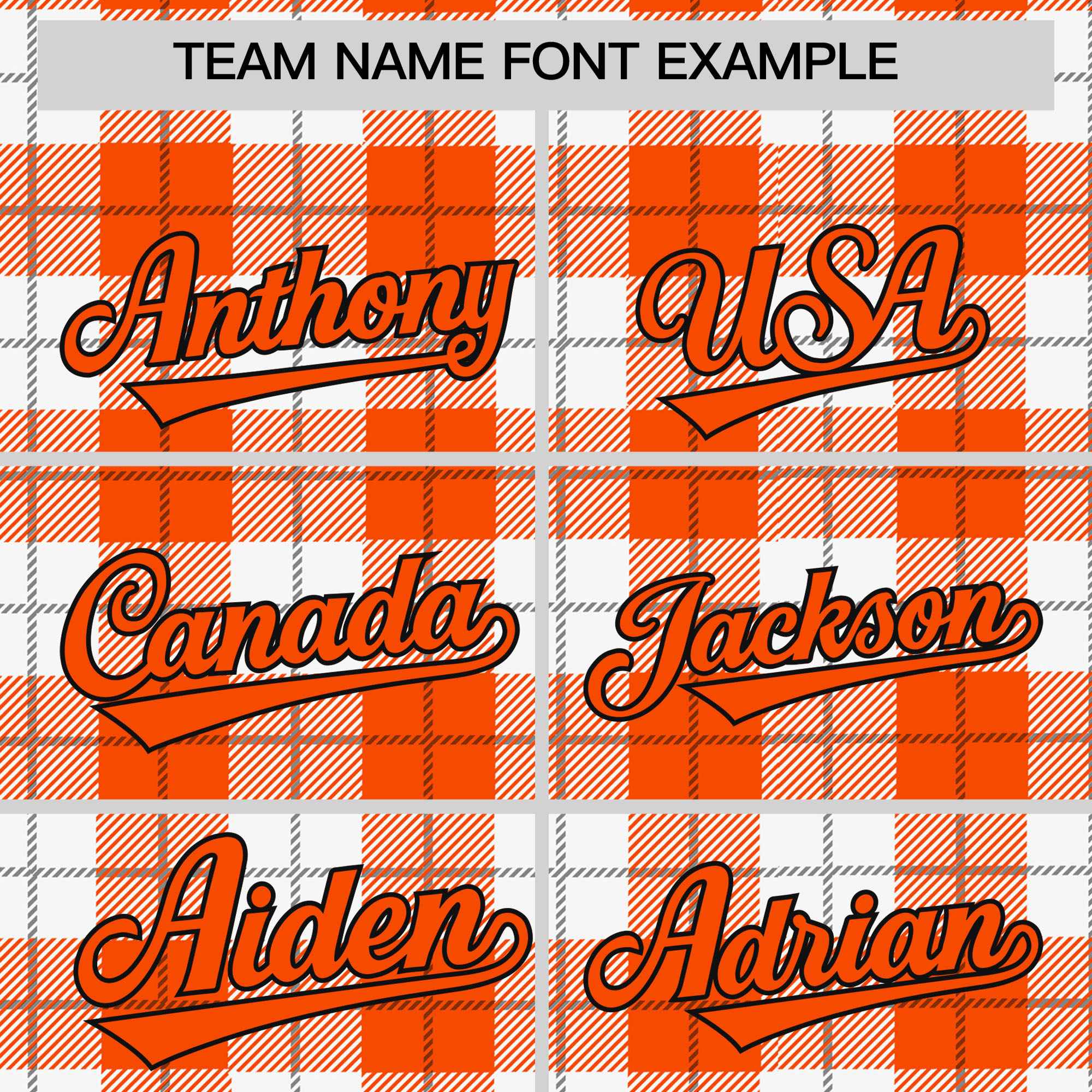 Custom Orange White Varsity Full-Snap Plaid Pattern Letterman Baseball Jacket