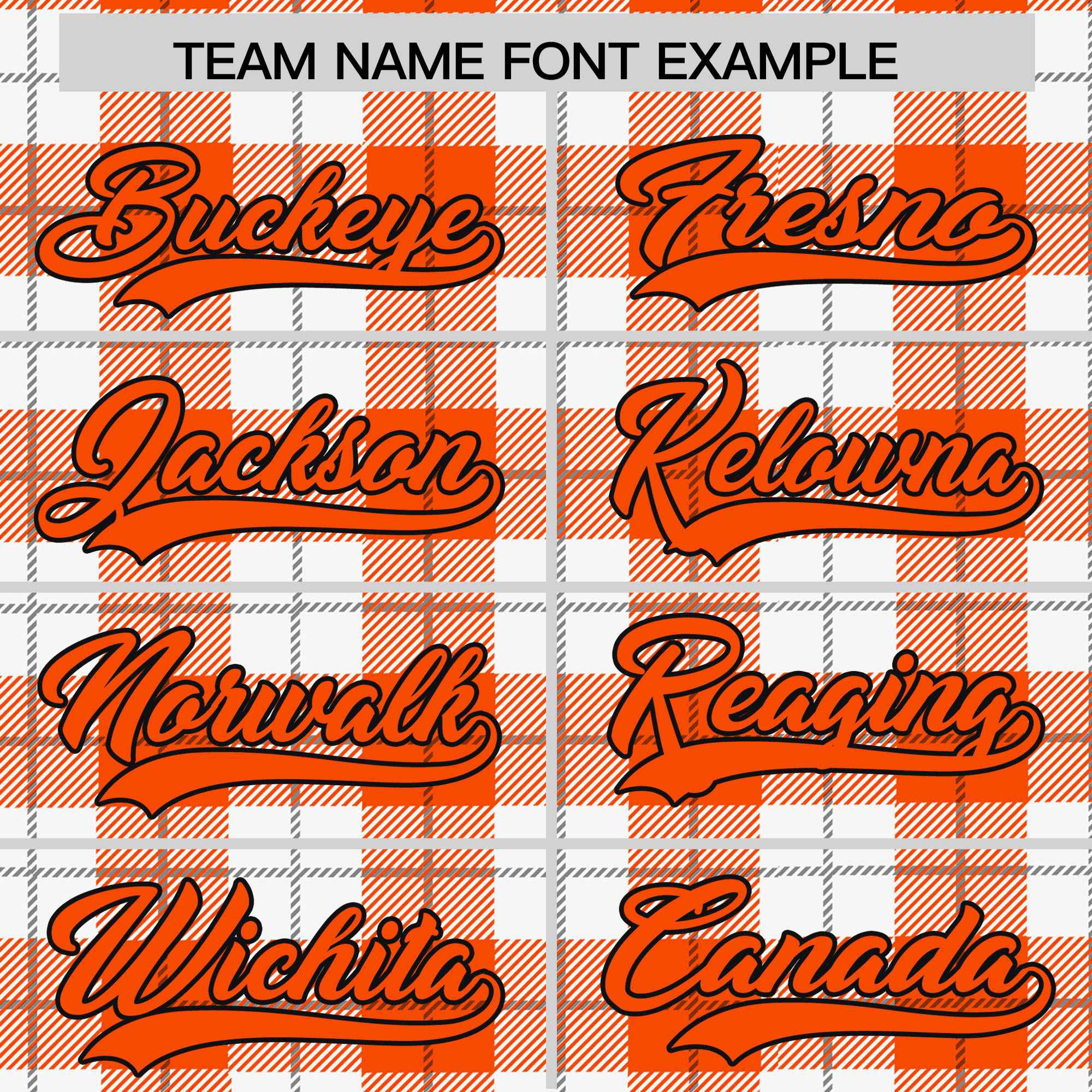 Custom Orange White Varsity Full-Snap Plaid Pattern Letterman Baseball Jacket