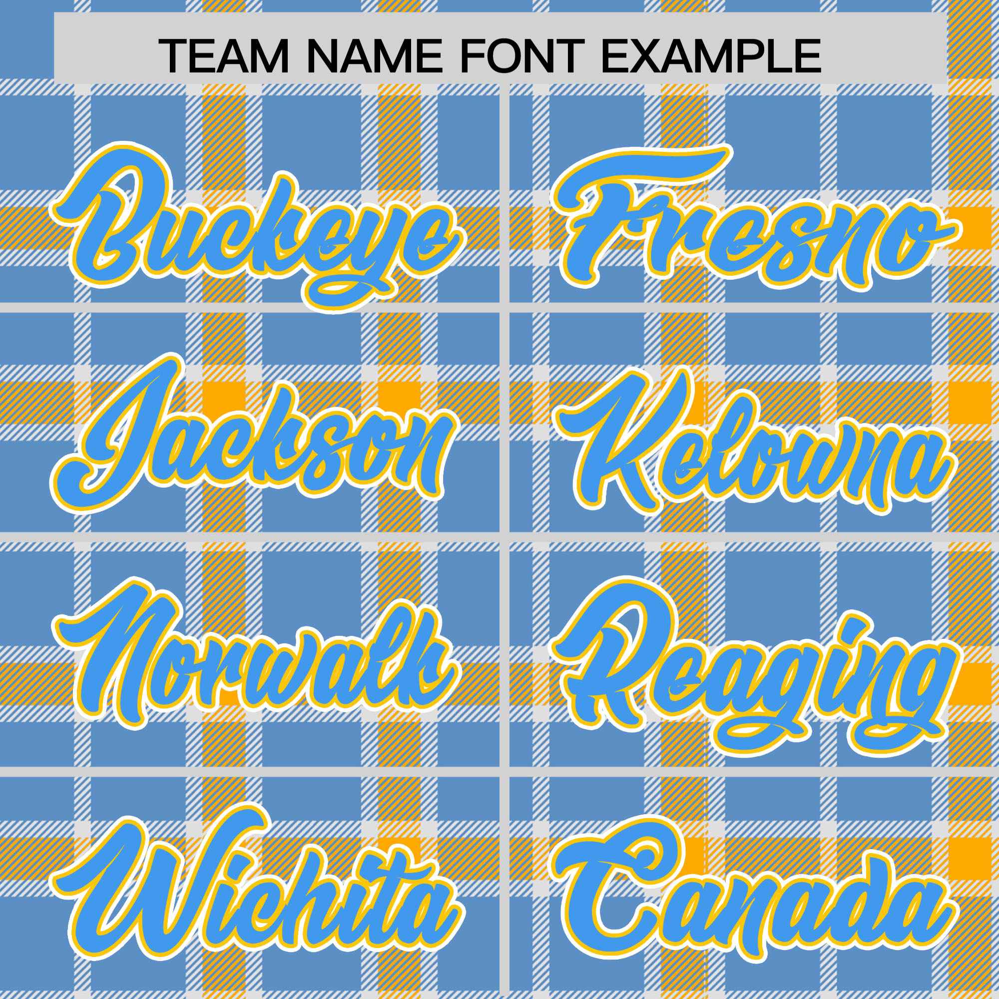 Custom Light Blue Yellow Varsity Full-Snap Plaid Pattern Letterman Baseball Jacket