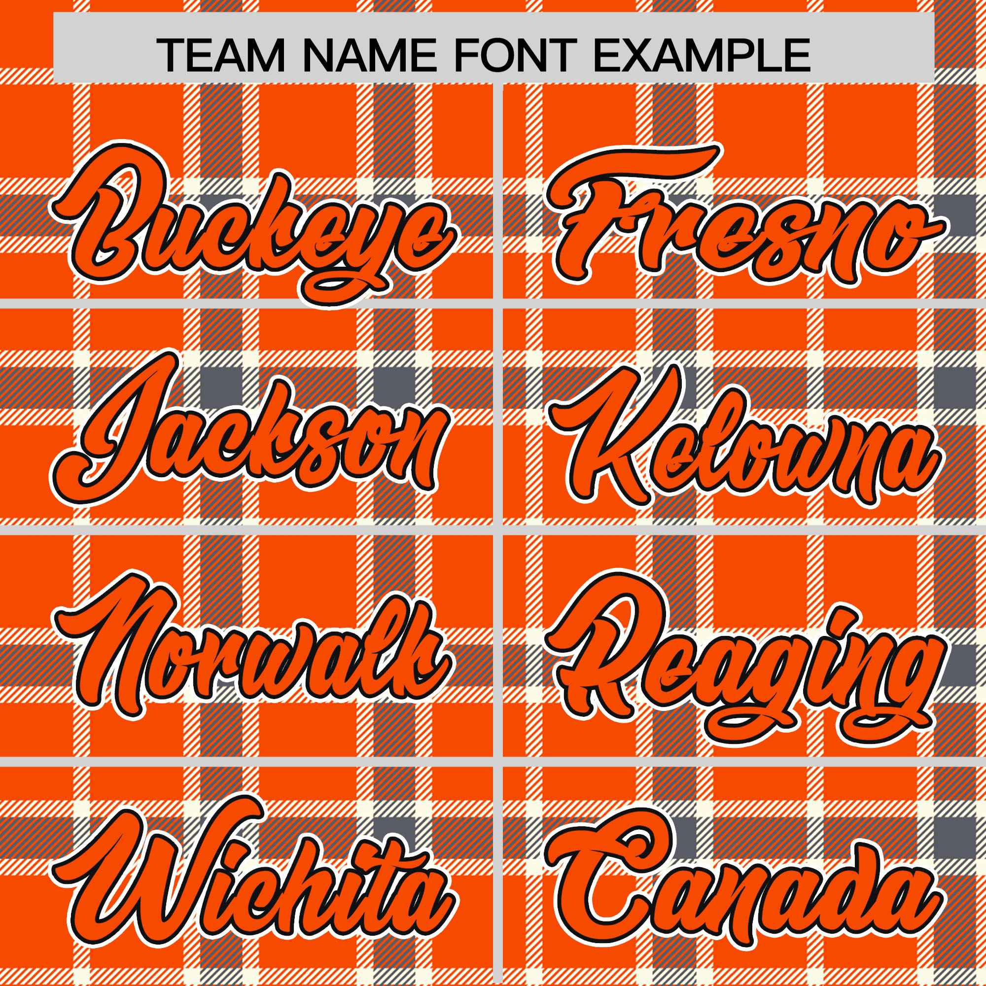 Custom Orange Varsity Full-Snap Plaid Pattern Letterman Baseball Jacket