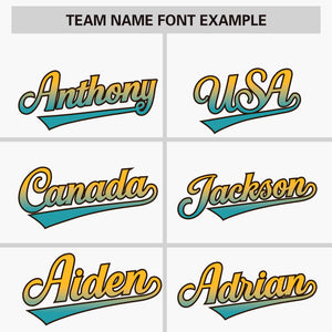 Custom White Yellow-Aqua Gradient Varsity Full-Snap Raglan Sleeves Baseball Jacket