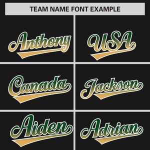 Custom Black Kelly Green-Khaki Gradient Varsity Full-Snap Raglan Sleeves Baseball Jacket