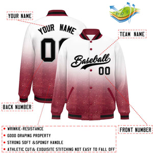 Custom White Varsity Full-Snap Sequins Pattern Letterman Baseball Jacket