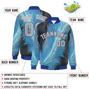 Custom Royal Varsity Full-Snap Feather Fluid Pattern Letterman Baseball Jacket