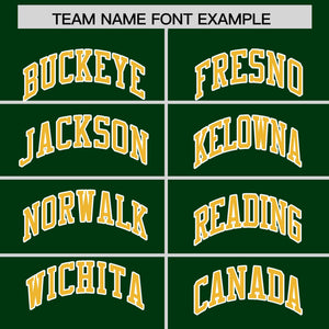 Custom Green Gold-White Varsity Full-Snap Color Block Letterman Jacket