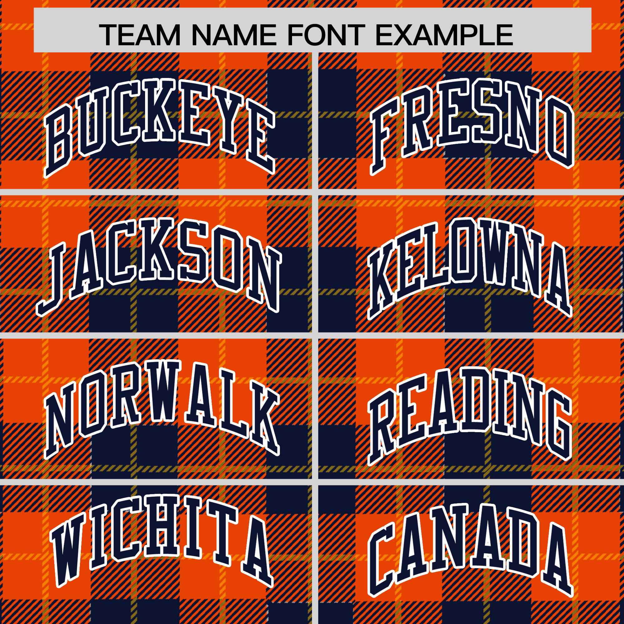 Custom Orange Navy-Gold Varsity Full-Snap Plaid Pattern Letterman Baseball Jacket