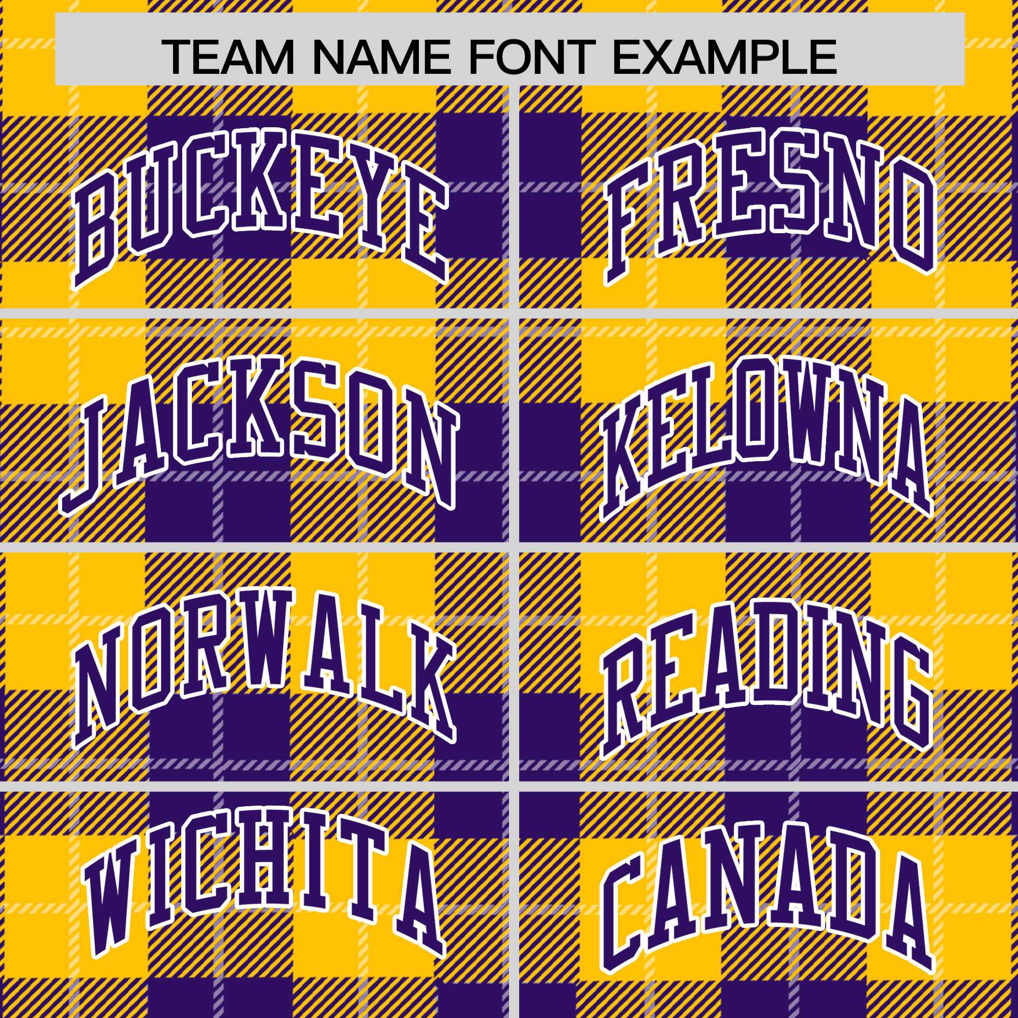 Custom Gold Purple-White Varsity Full-Snap Plaid Pattern Letterman Baseball Jacket