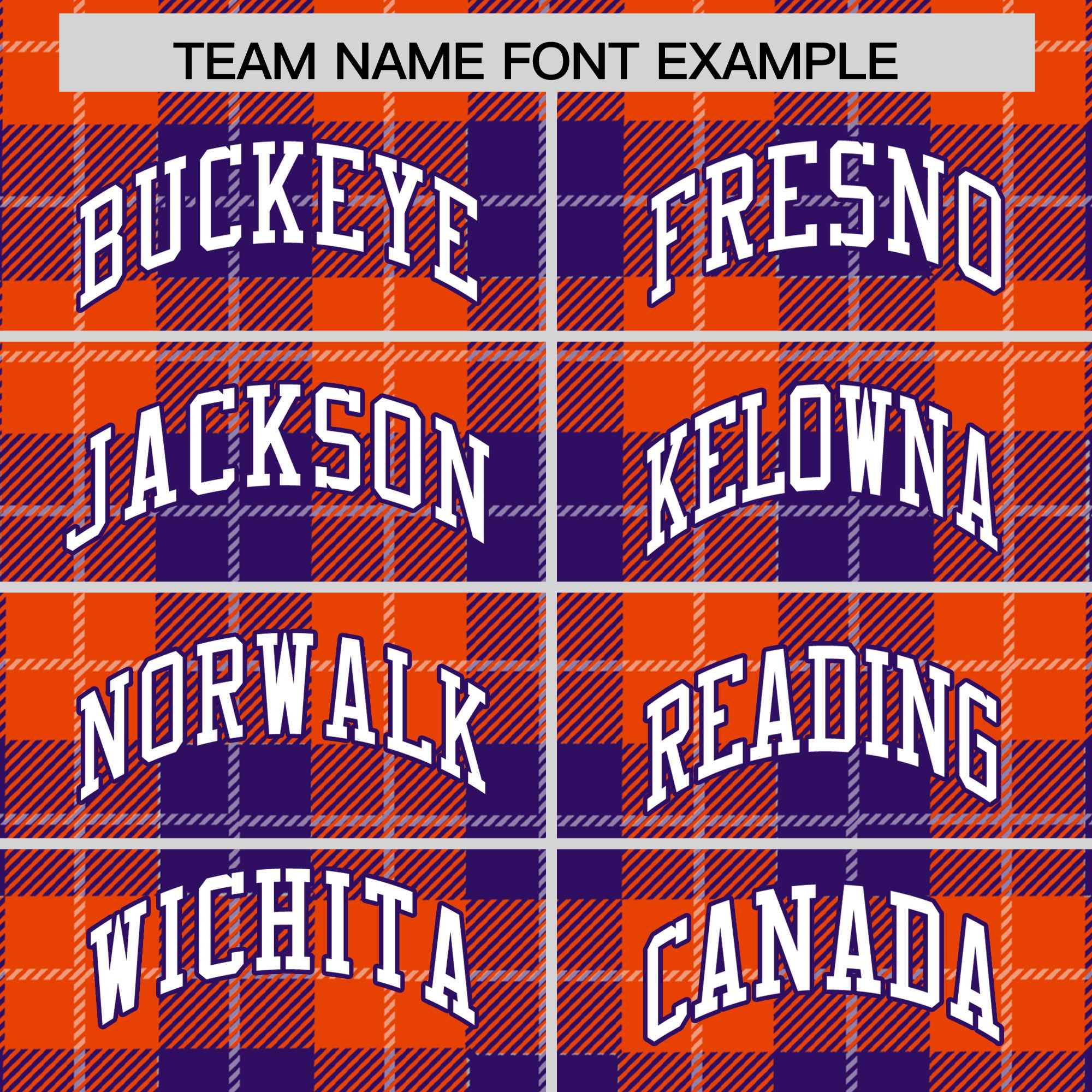 Custom Orange Purple-White Varsity Full-Snap Plaid Pattern Letterman Baseball Jacket