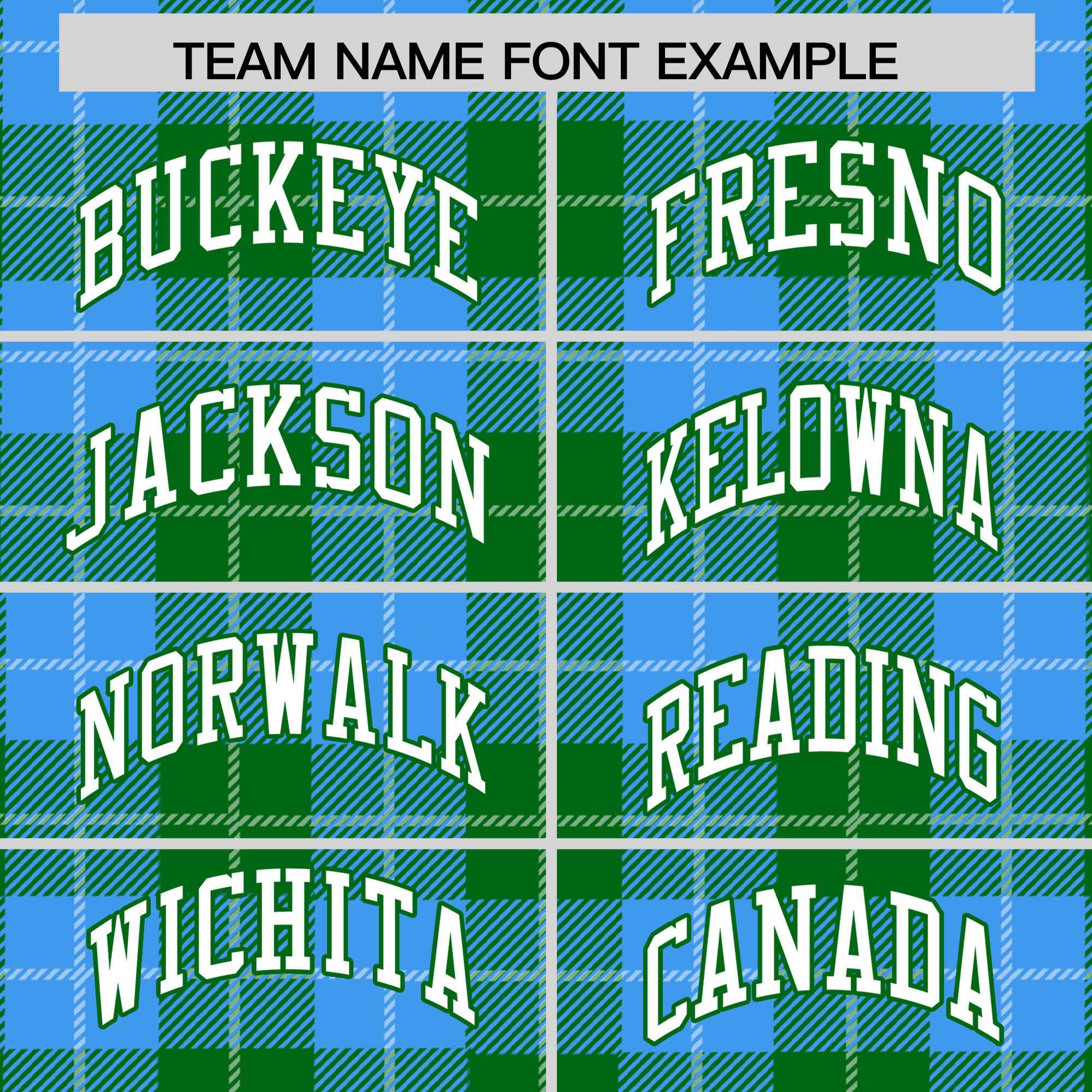 Custom Powder Blue Green-White Varsity Full-Snap Plaid Pattern Letterman Baseball Jacket