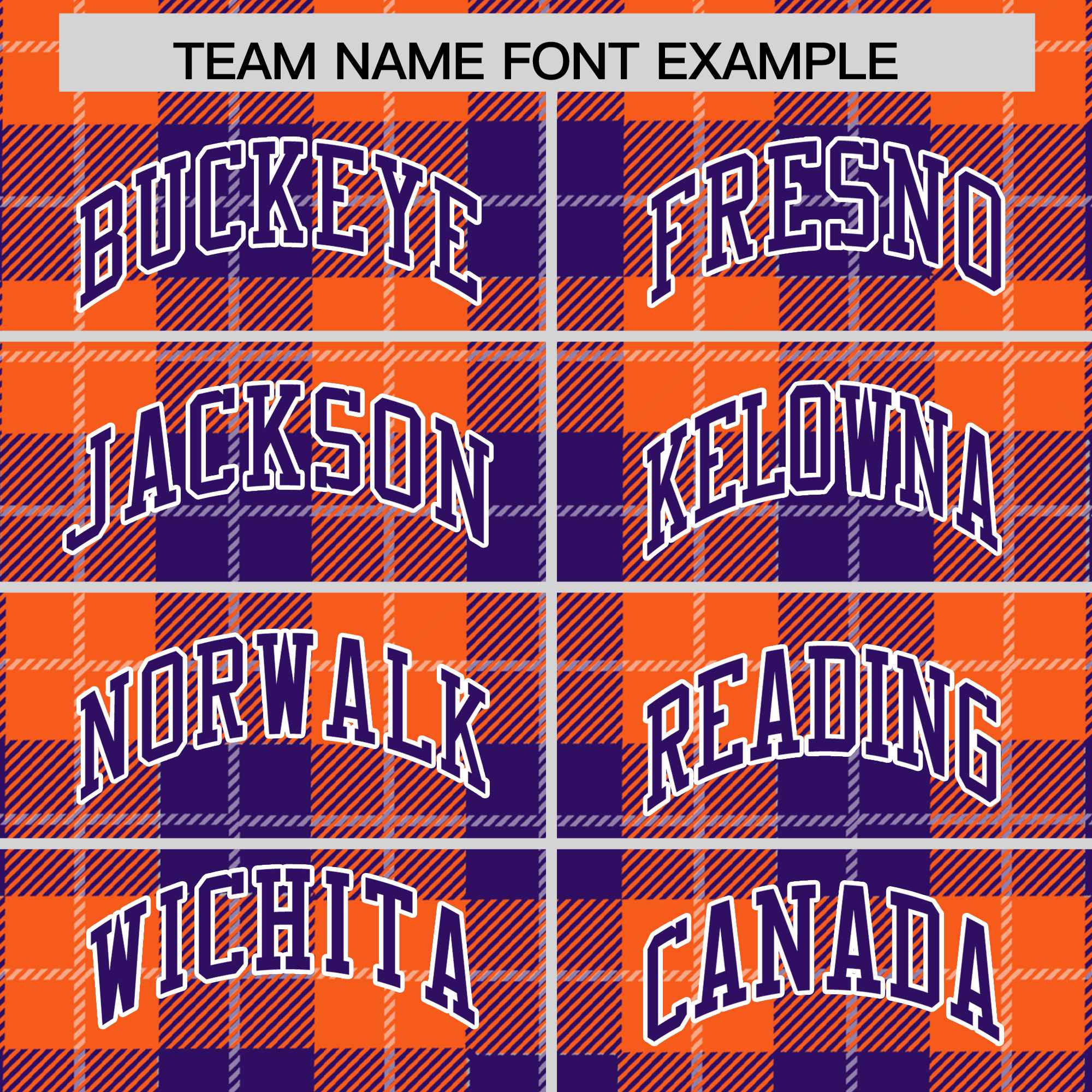 Custom Purple Orange-White Varsity Full-Snap Plaid Pattern Letterman Baseball Jacket