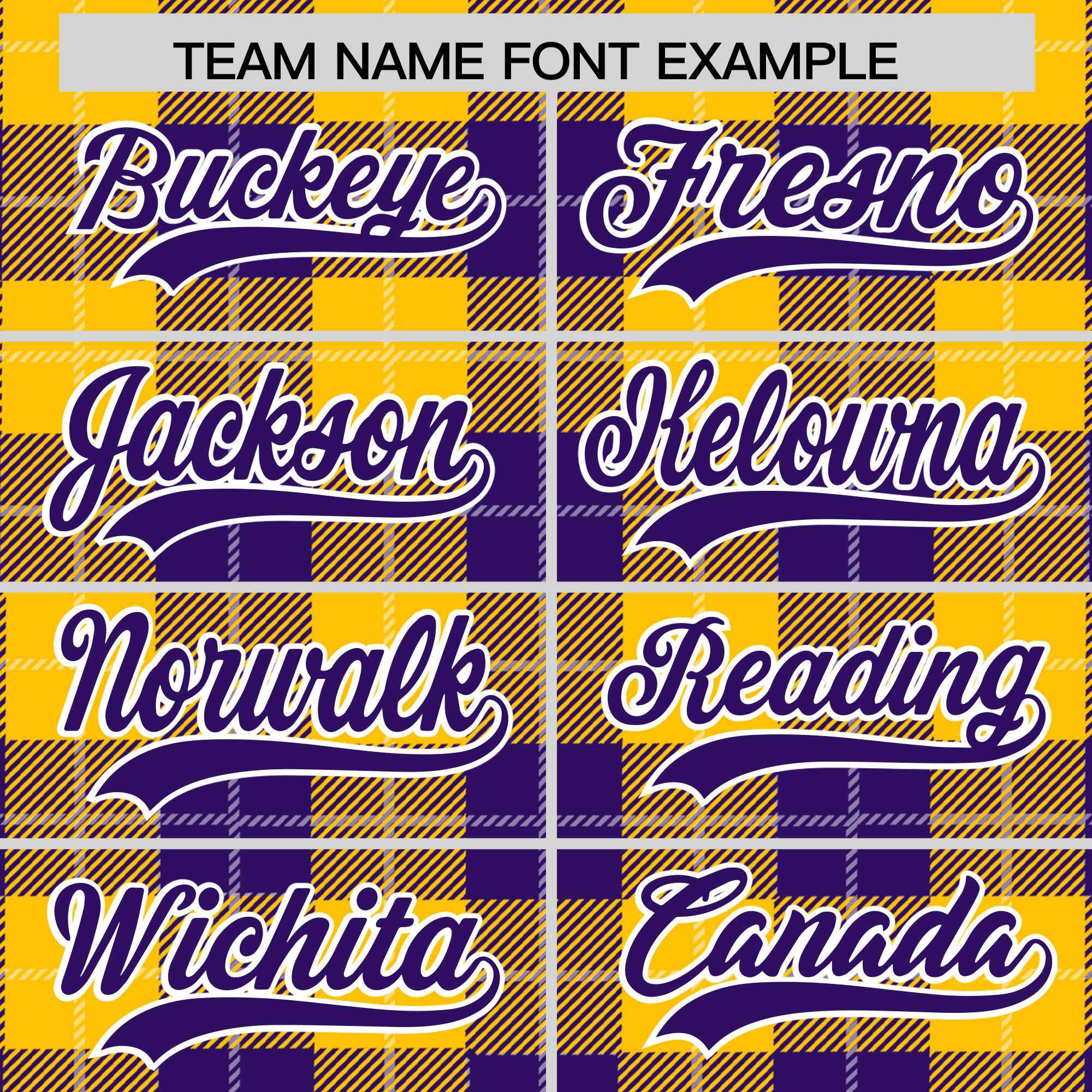 Custom Gold Purple-White Varsity Full-Snap Plaid Pattern Letterman Baseball Jacket