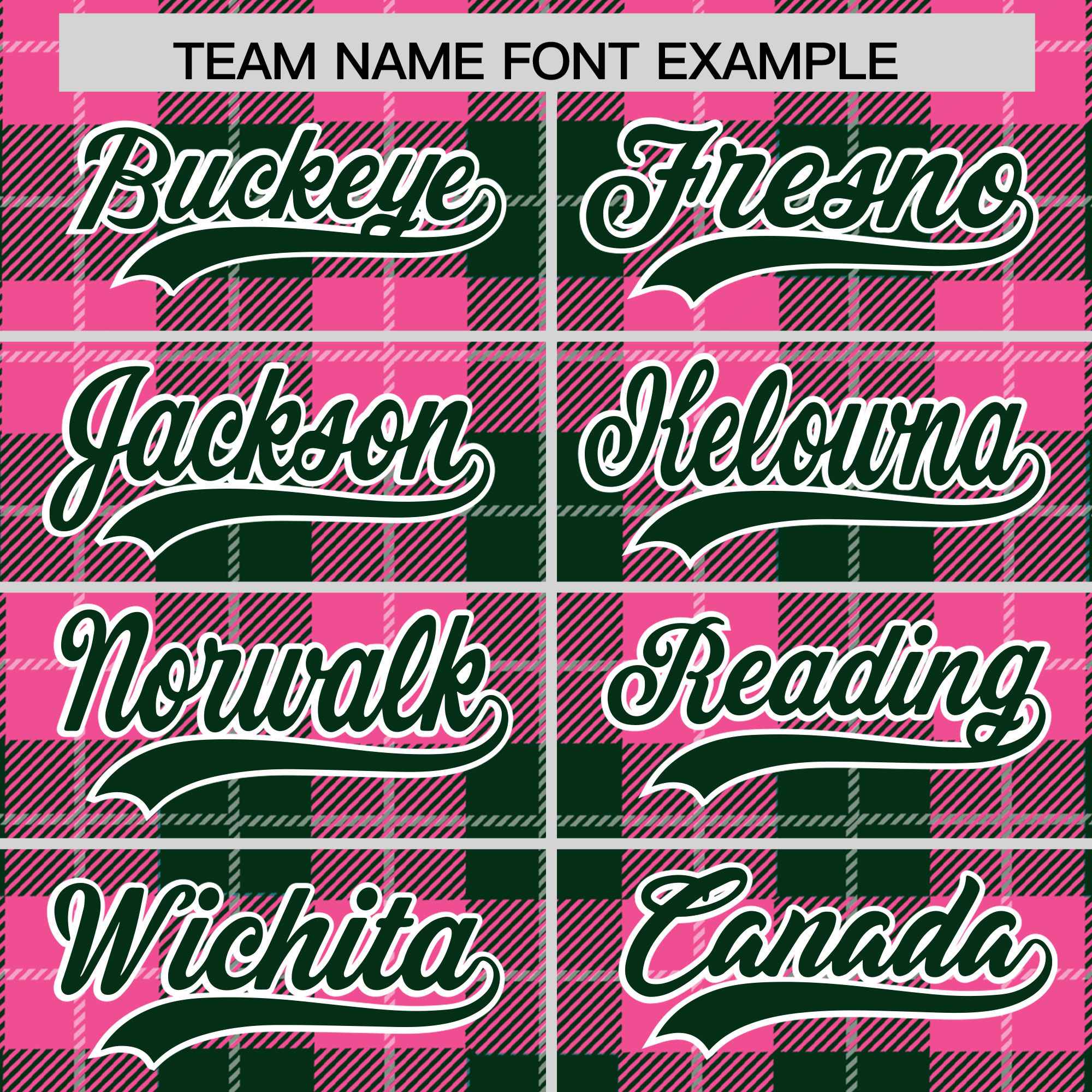 Custom Pink Green-White Varsity Full-Snap Plaid Pattern Letterman Baseball Jacket