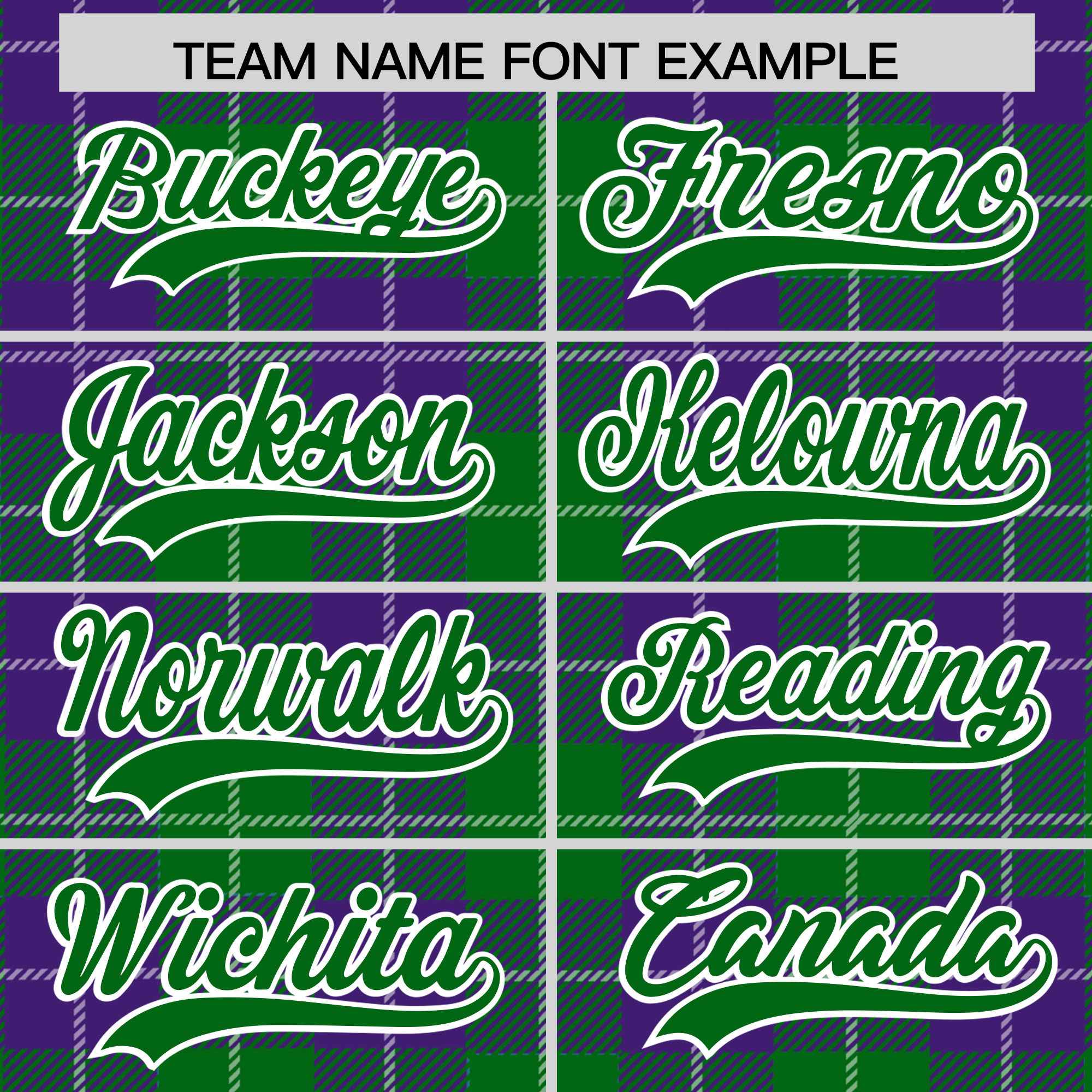 Custom Purple Green-White Varsity Full-Snap Plaid Pattern Letterman Baseball Jacket