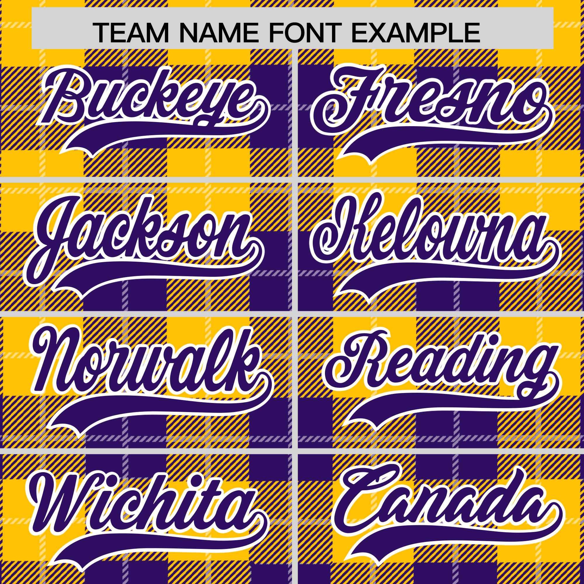 Custom Purple Gold-White Varsity Full-Snap Plaid Pattern Letterman Baseball Jacket