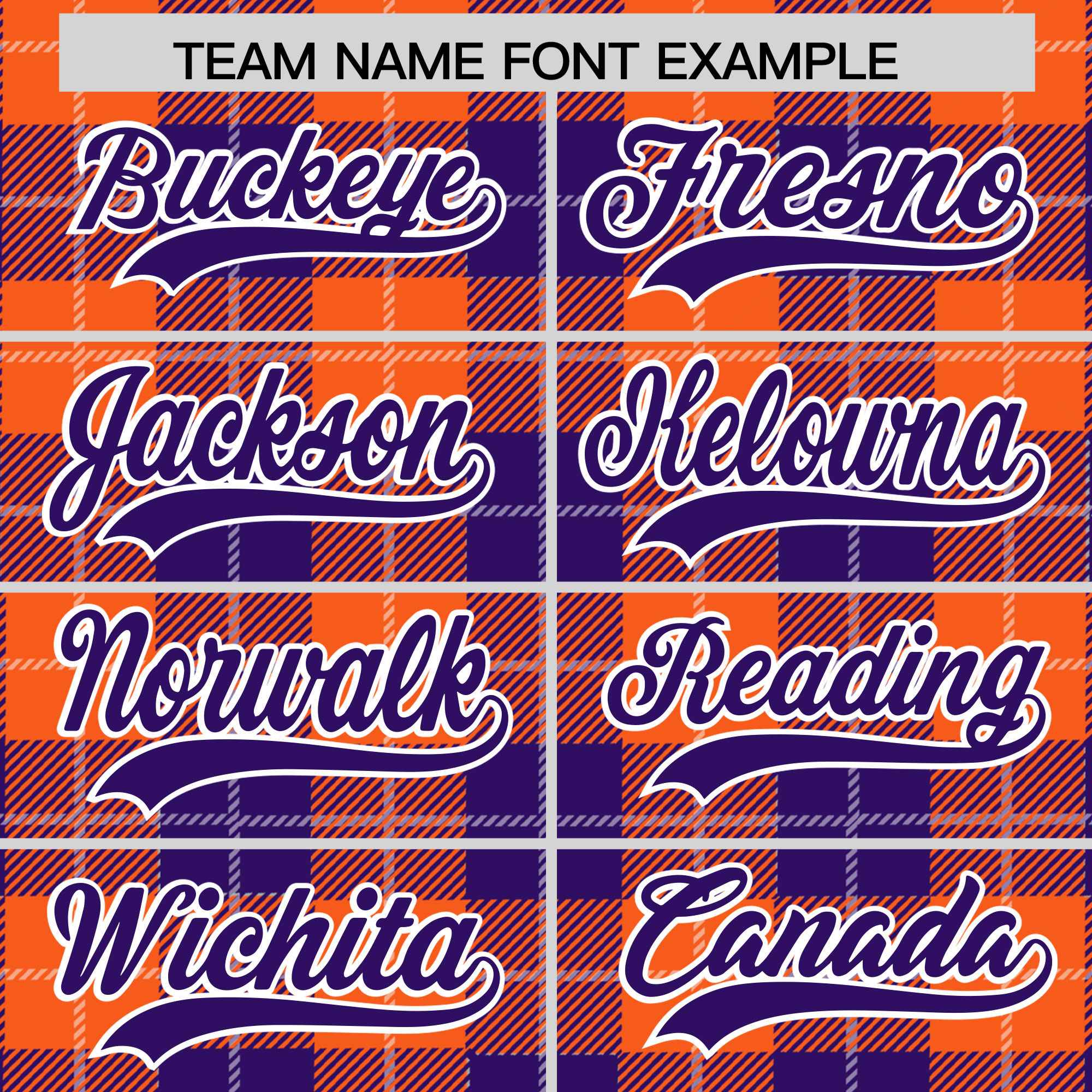 Custom Purple Orange-White Varsity Full-Snap Plaid Pattern Letterman Baseball Jacket