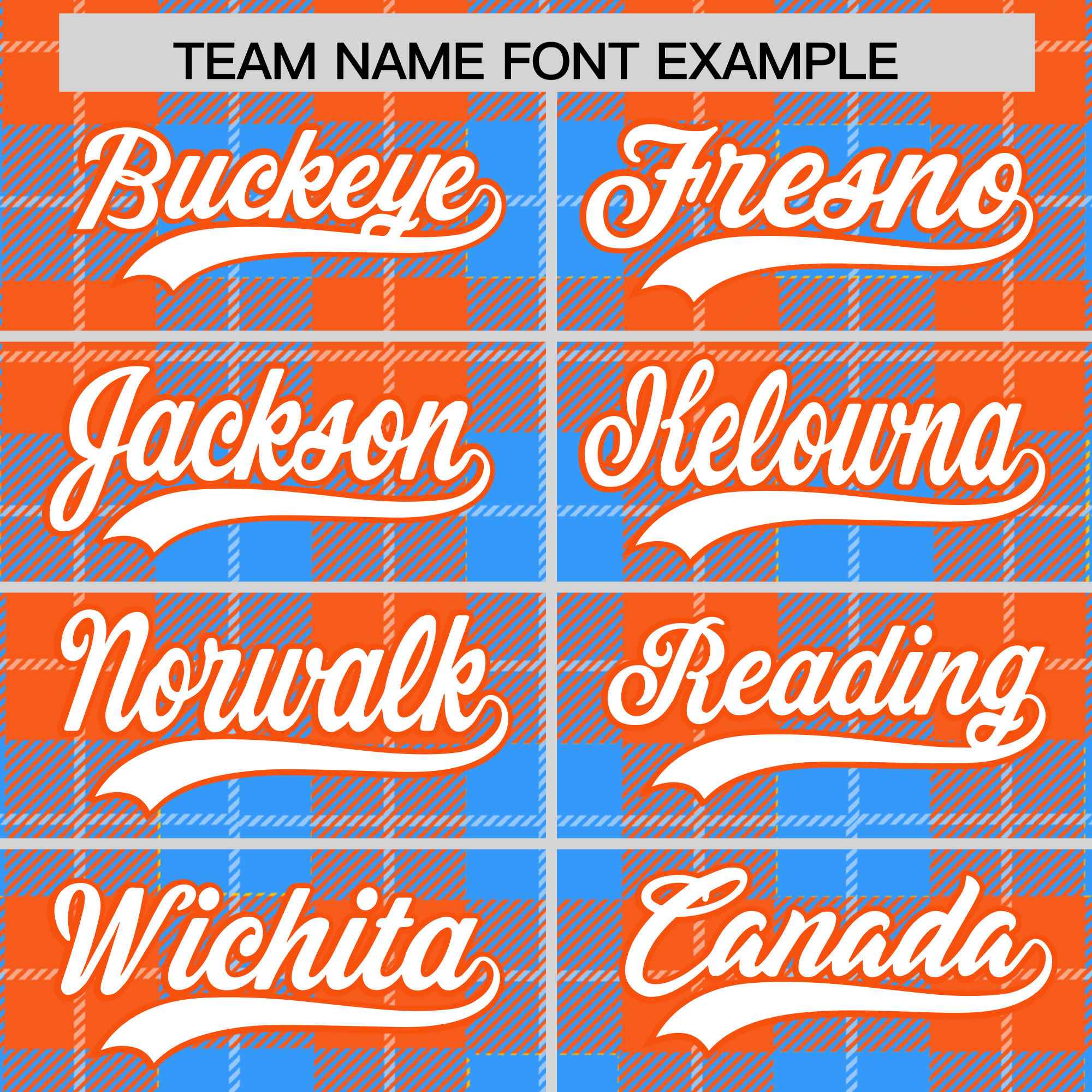 Custom Powder Blue Orange-White Varsity Full-Snap Plaid Pattern Letterman Baseball Jacket