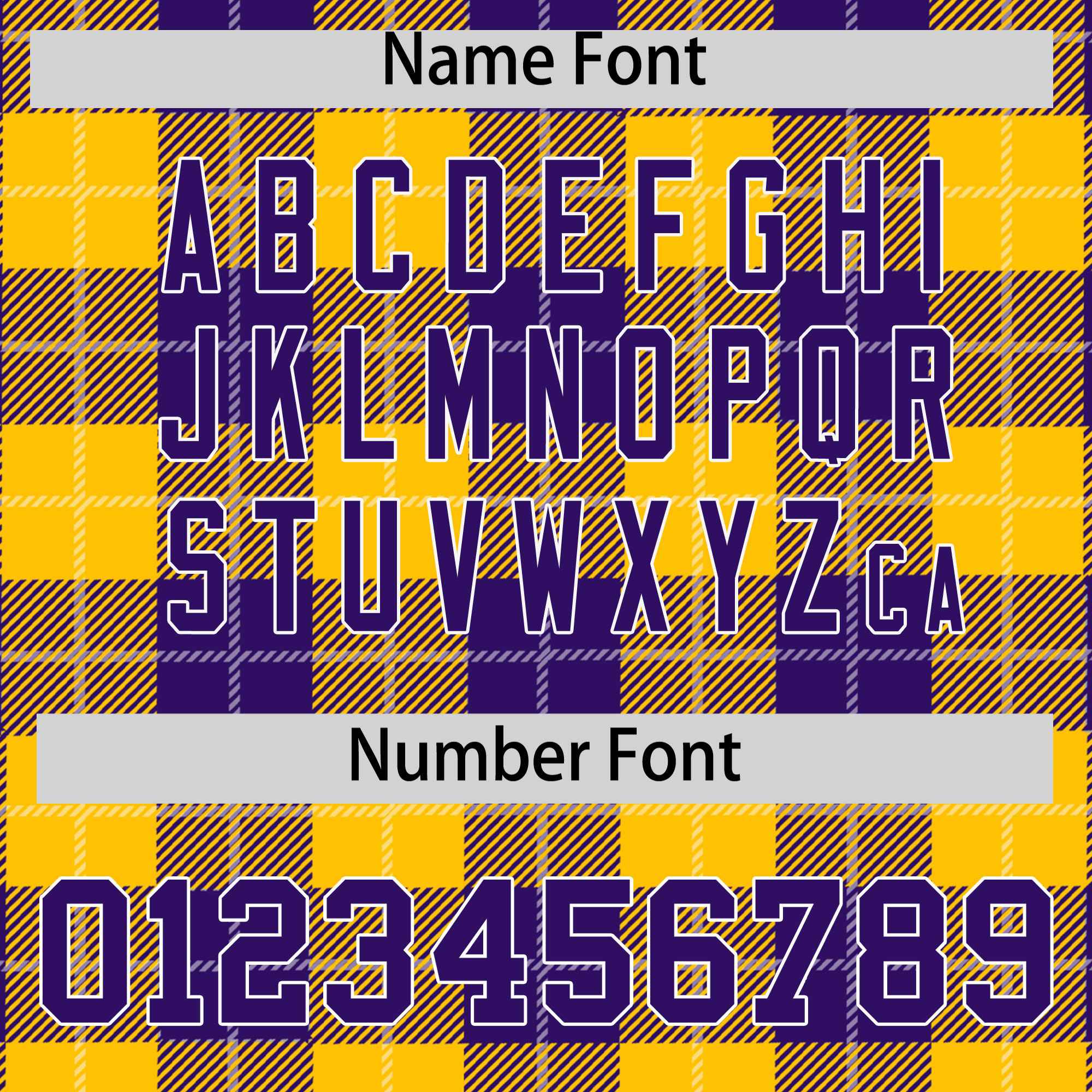 Custom Gold Purple-White Varsity Full-Snap Plaid Pattern Letterman Baseball Jacket