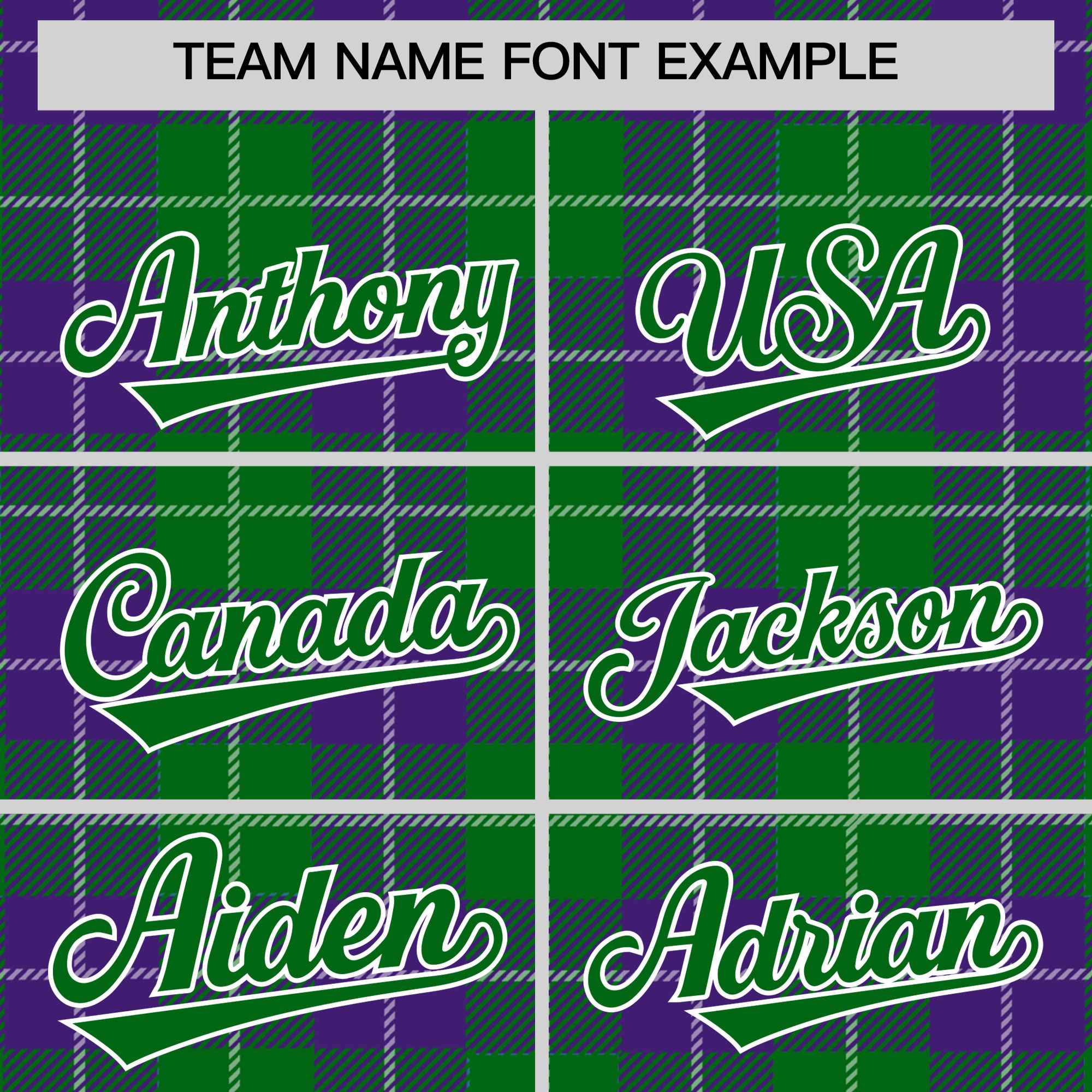 Custom Purple Green-White Varsity Full-Snap Plaid Pattern Letterman Baseball Jacket