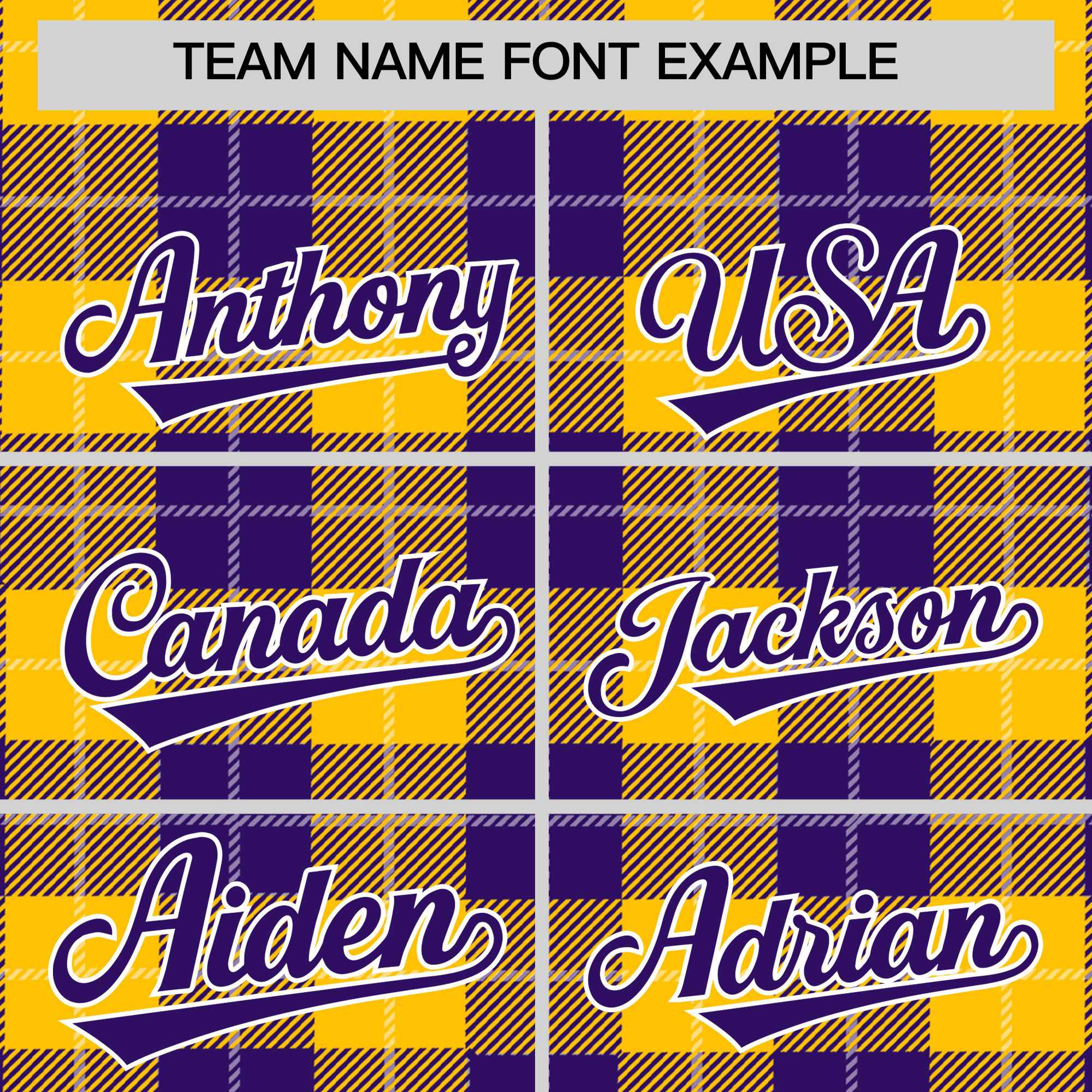 Custom Purple Gold-White Varsity Full-Snap Plaid Pattern Letterman Baseball Jacket