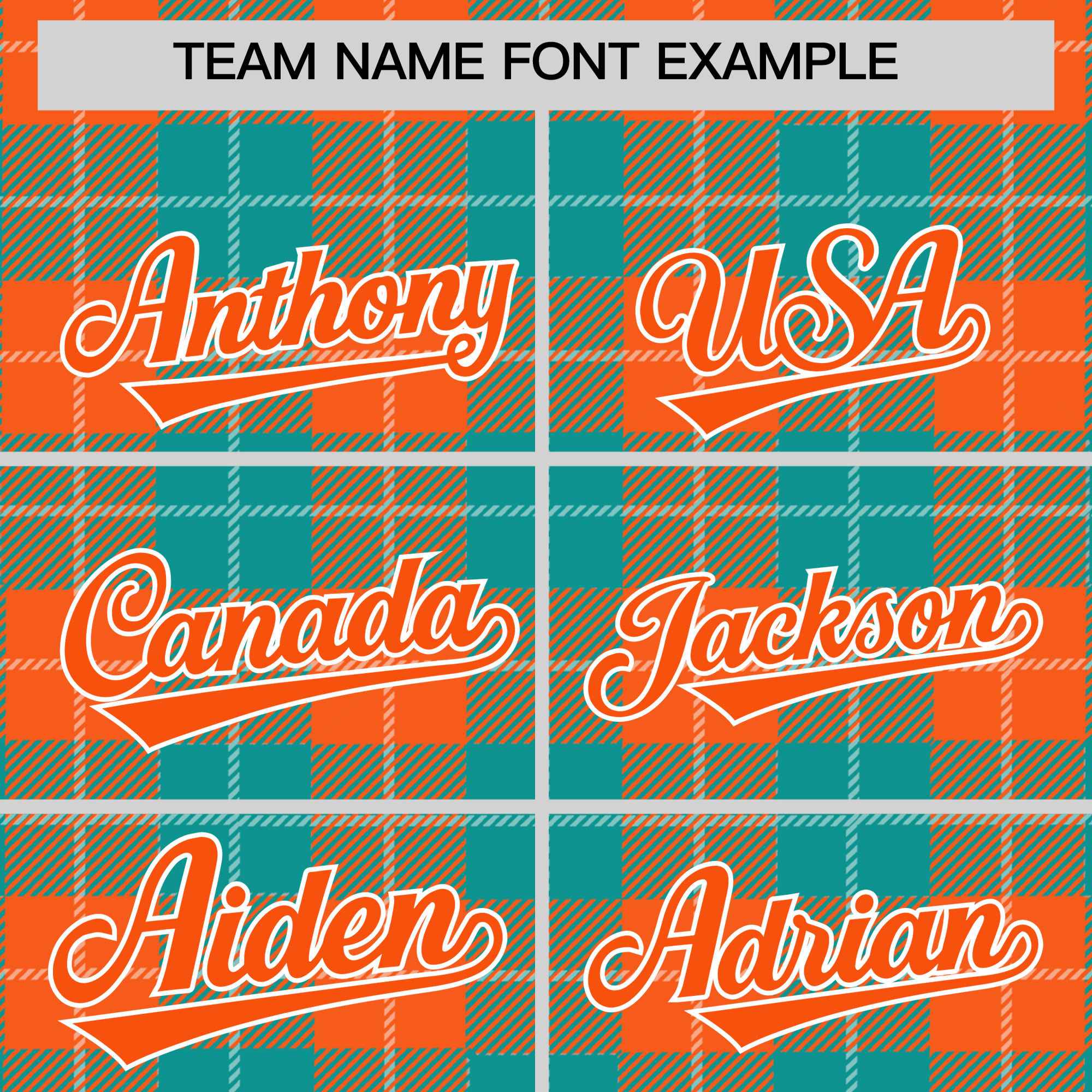 Custom Aqua Orange-White Varsity Full-Snap Plaid Pattern Letterman Baseball Jacket