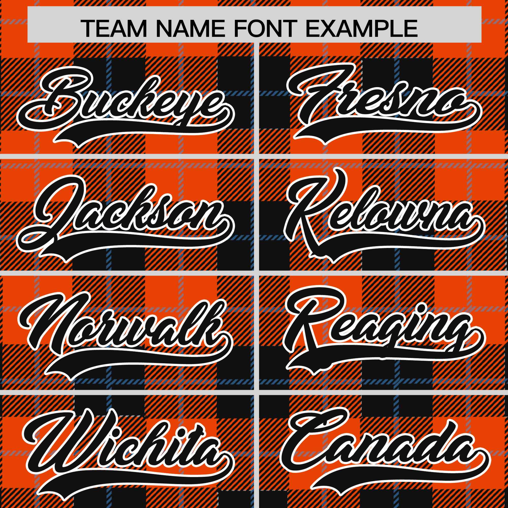 Custom Orange Black-Powder Blue Varsity Full-Snap Plaid Pattern Letterman Baseball Jacket