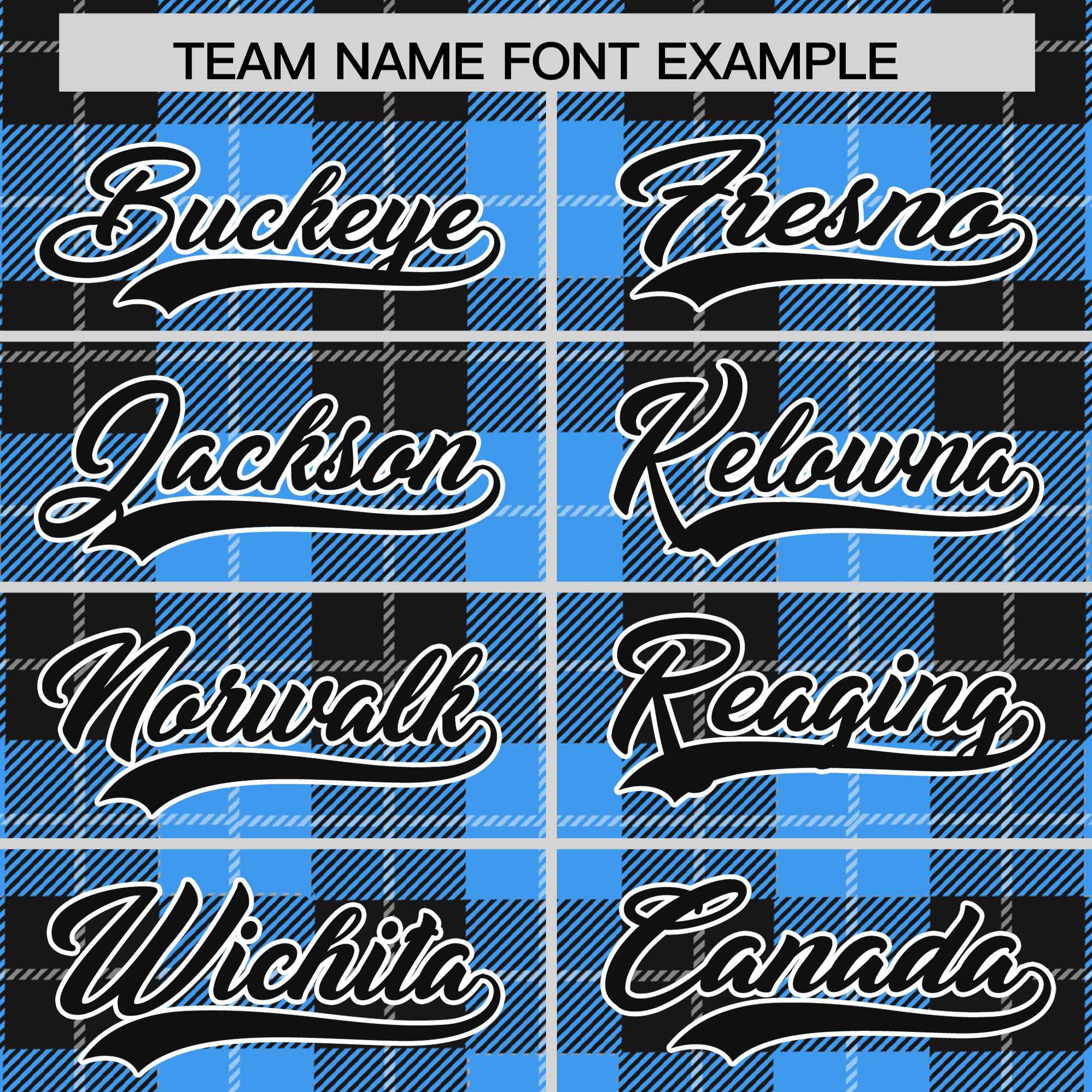 Custom Powder Blue Black-White Varsity Full-Snap Plaid Pattern Letterman Baseball Jacket