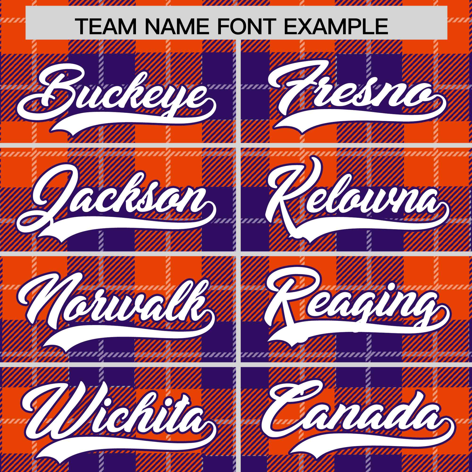 Custom Orange Purple-White Varsity Full-Snap Plaid Pattern Letterman Baseball Jacket