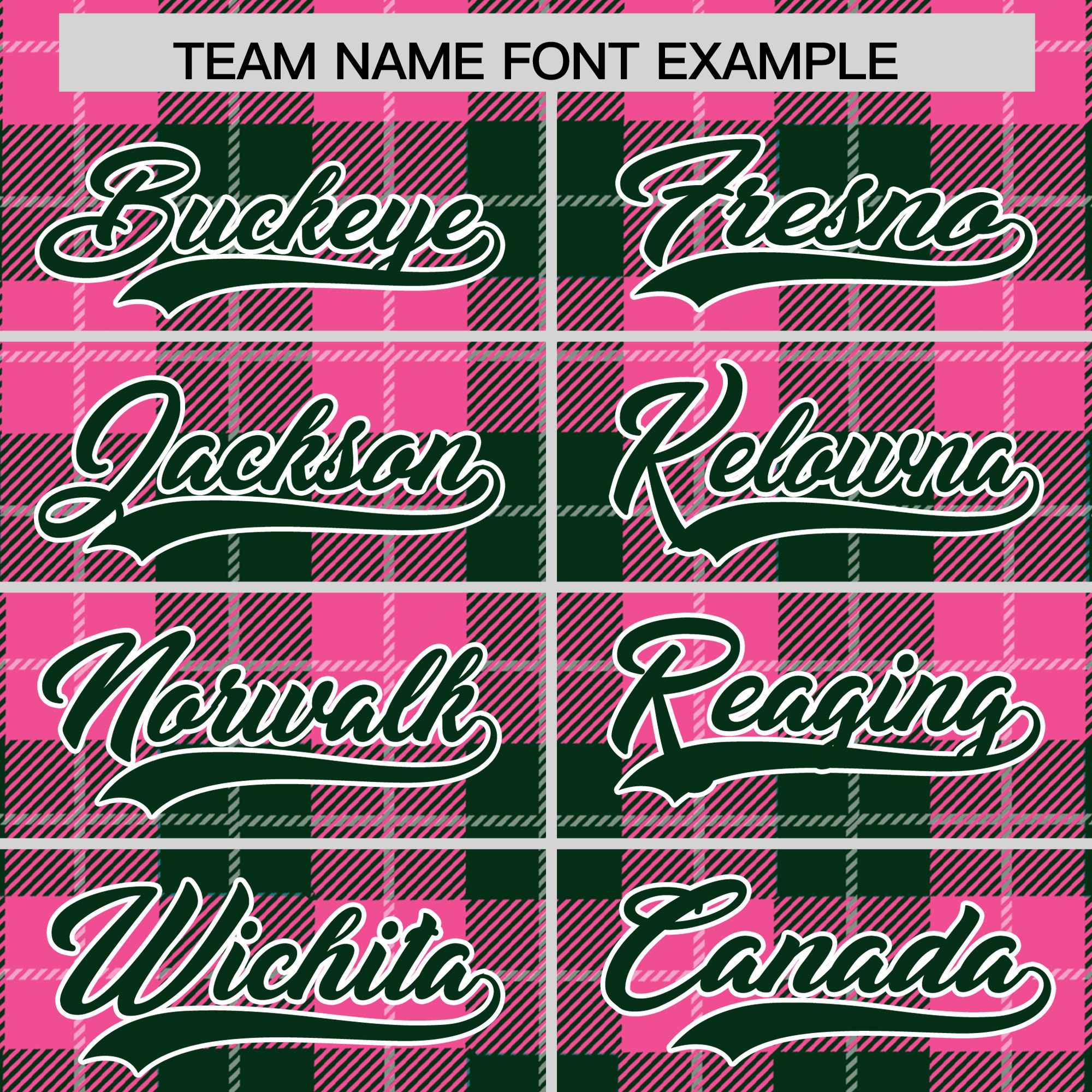 Custom Pink Green-White Varsity Full-Snap Plaid Pattern Letterman Baseball Jacket