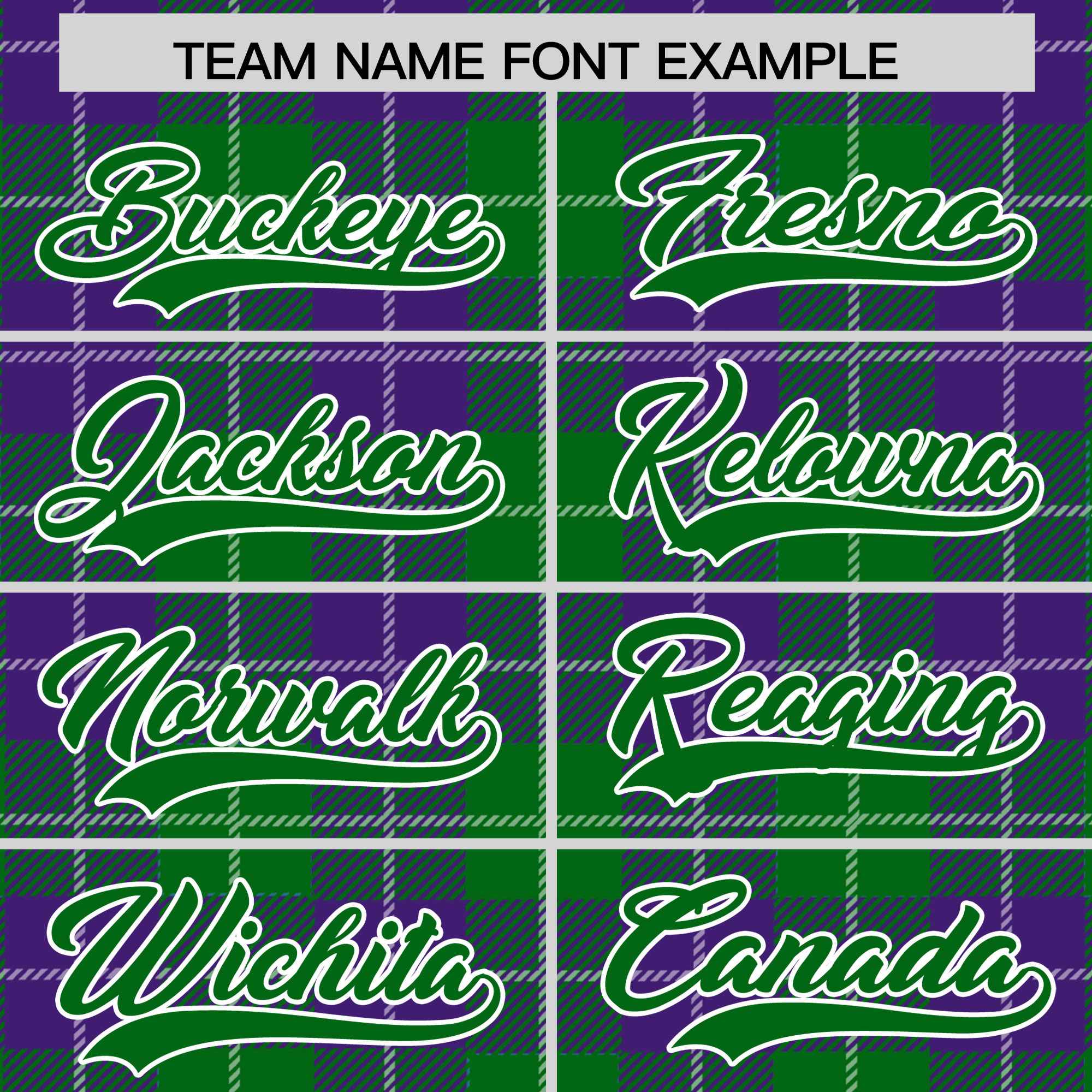 Custom Purple Green-White Varsity Full-Snap Plaid Pattern Letterman Baseball Jacket