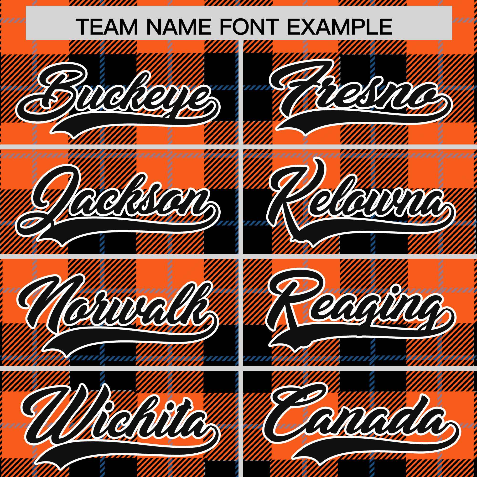 Custom Black Orange-Powder Blue Varsity Full-Snap Plaid Pattern Letterman Baseball Jacket