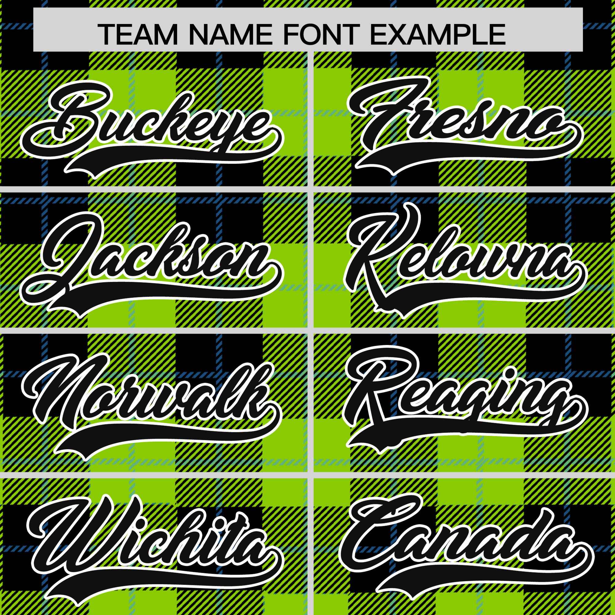 Custom Black Neon Green-Powder Blue Varsity Full-Snap Plaid Pattern Letterman Baseball Jacket