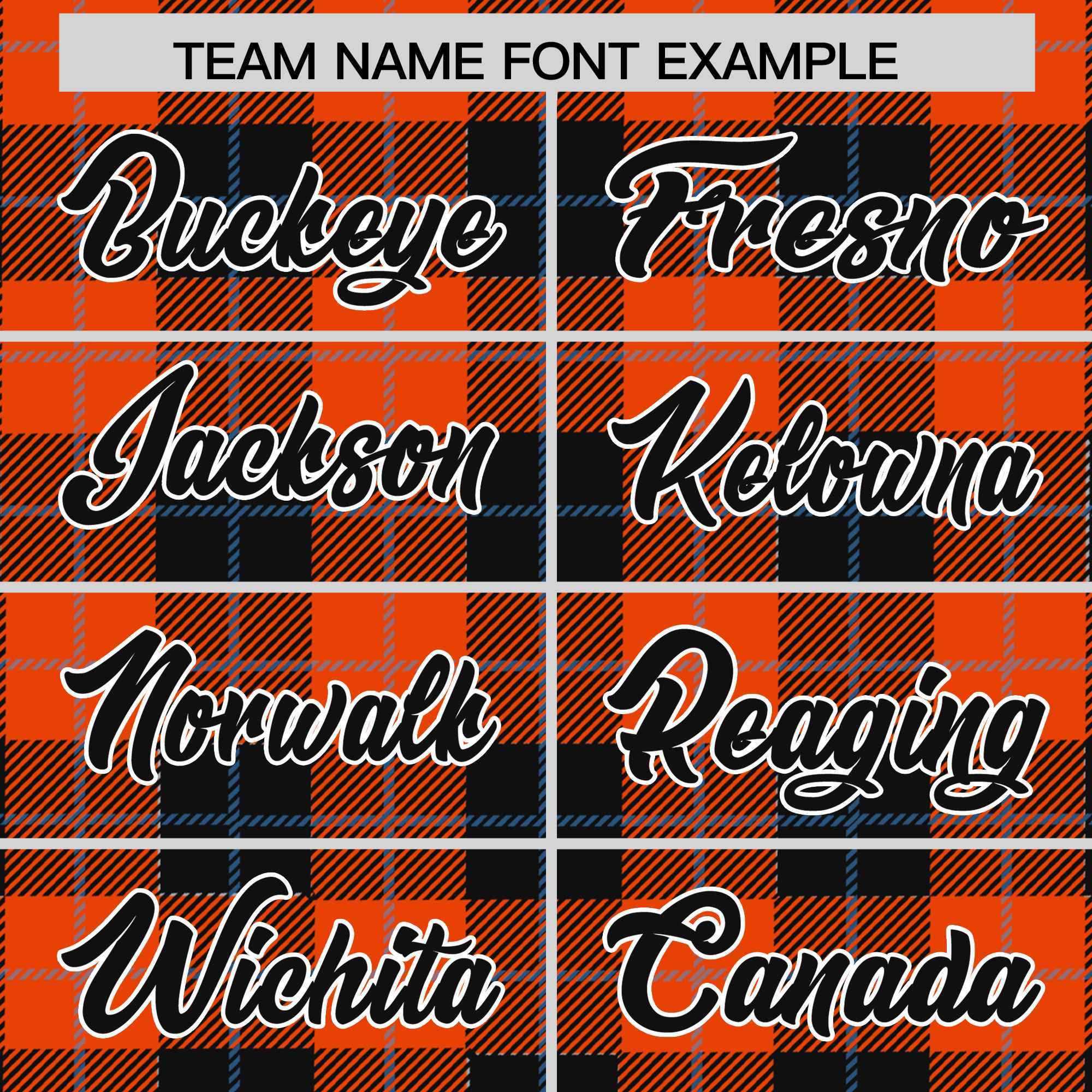 Custom Orange Black-Powder Blue Varsity Full-Snap Plaid Pattern Letterman Baseball Jacket