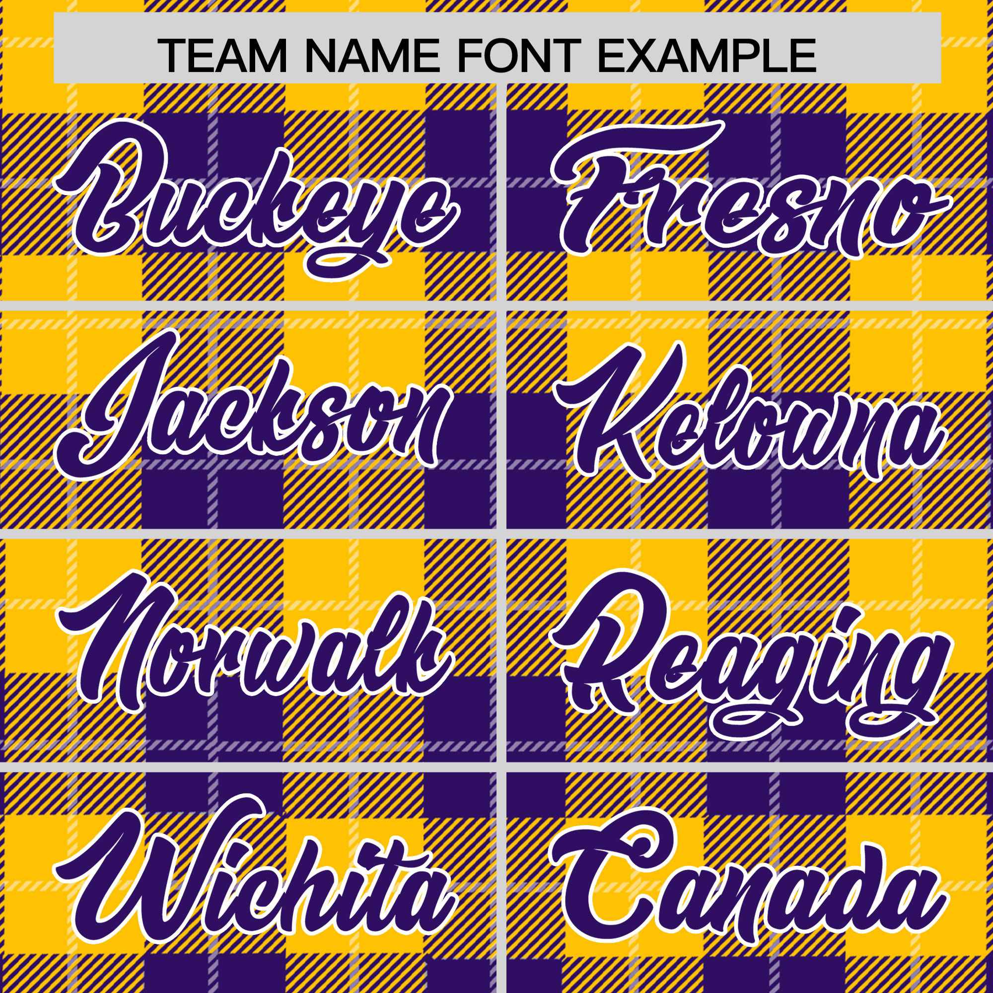 Custom Gold Purple-White Varsity Full-Snap Plaid Pattern Letterman Baseball Jacket