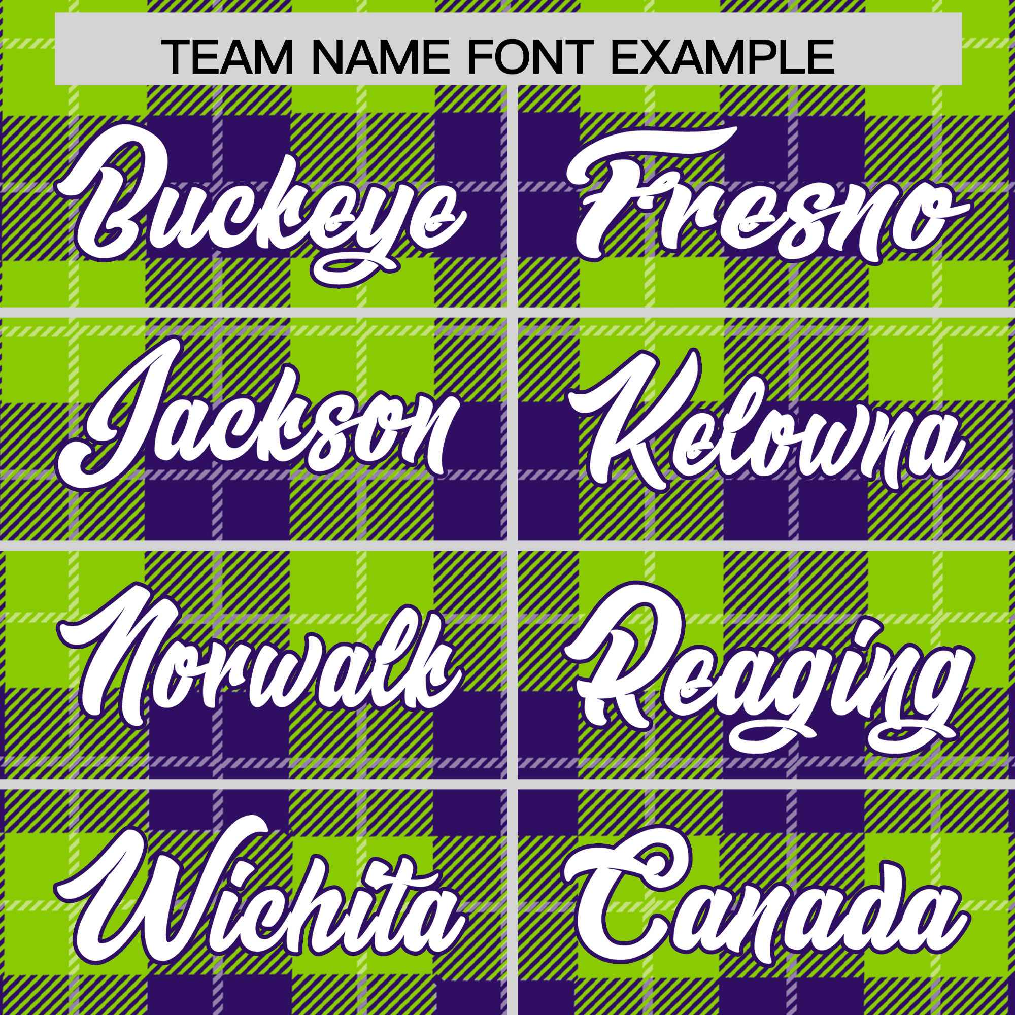 Custom Neon Green Purple-White Varsity Full-Snap Plaid Pattern Letterman Baseball Jacket