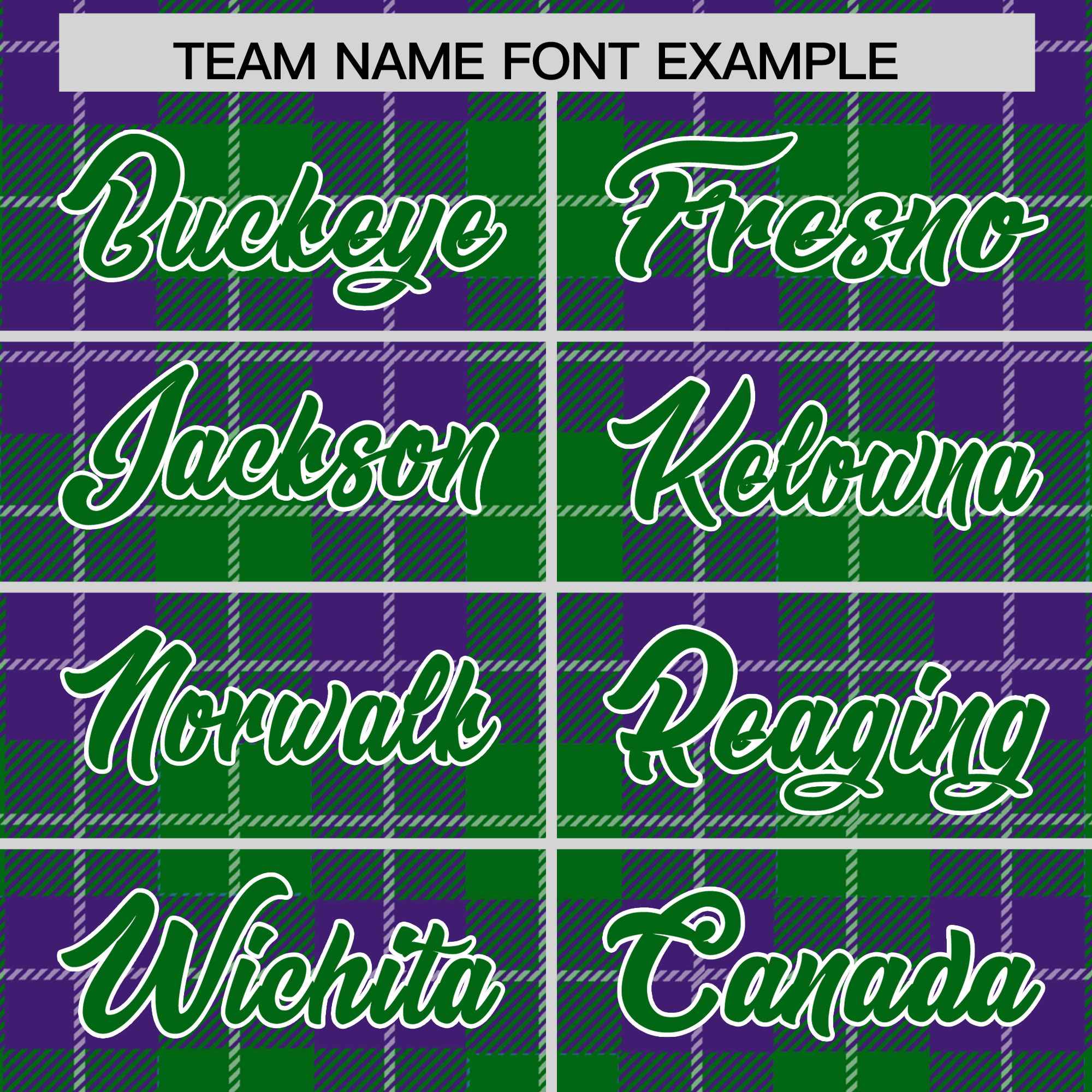 Custom Purple Green-White Varsity Full-Snap Plaid Pattern Letterman Baseball Jacket