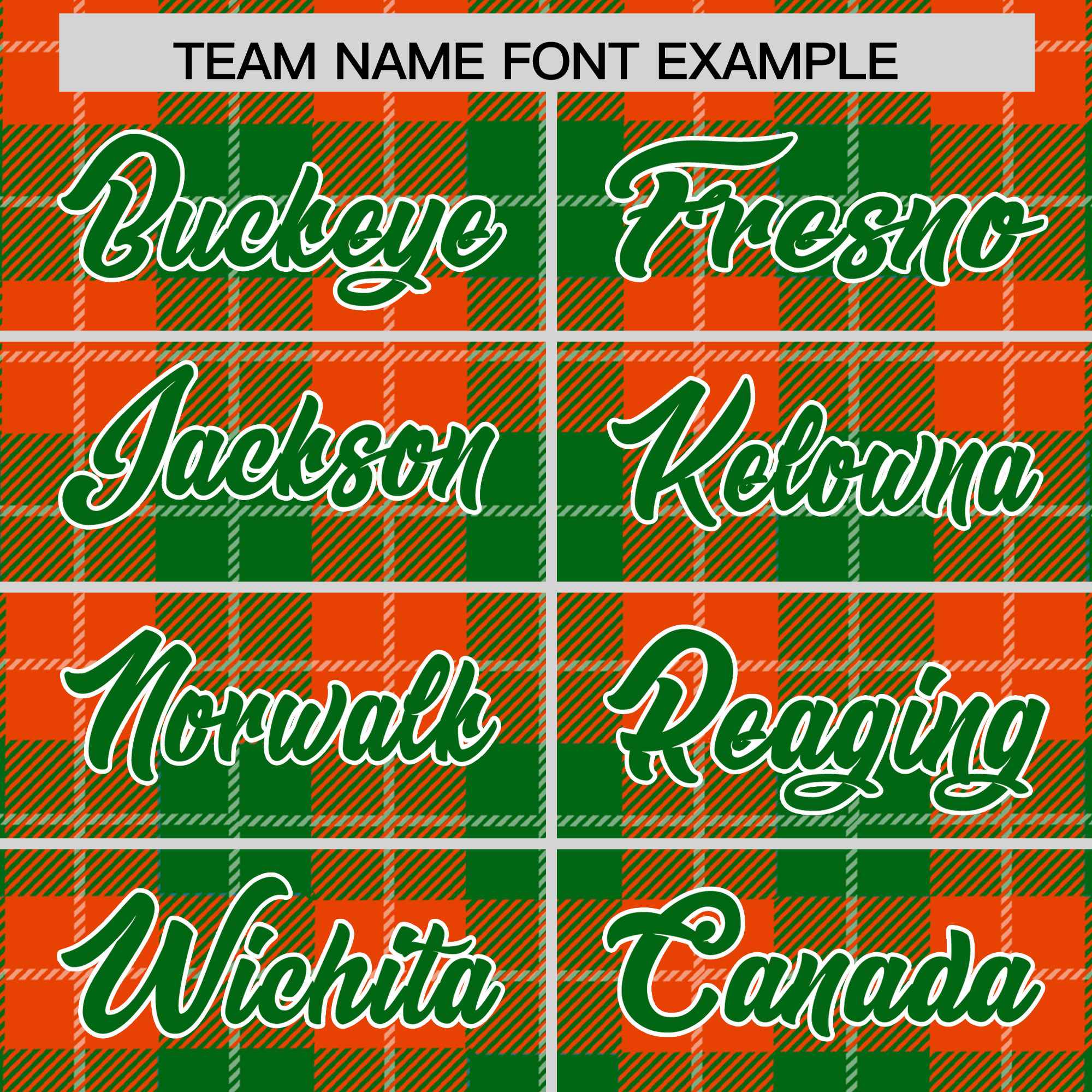 Custom Orange Green-White Varsity Full-Snap Plaid Pattern Letterman Baseball Jacket