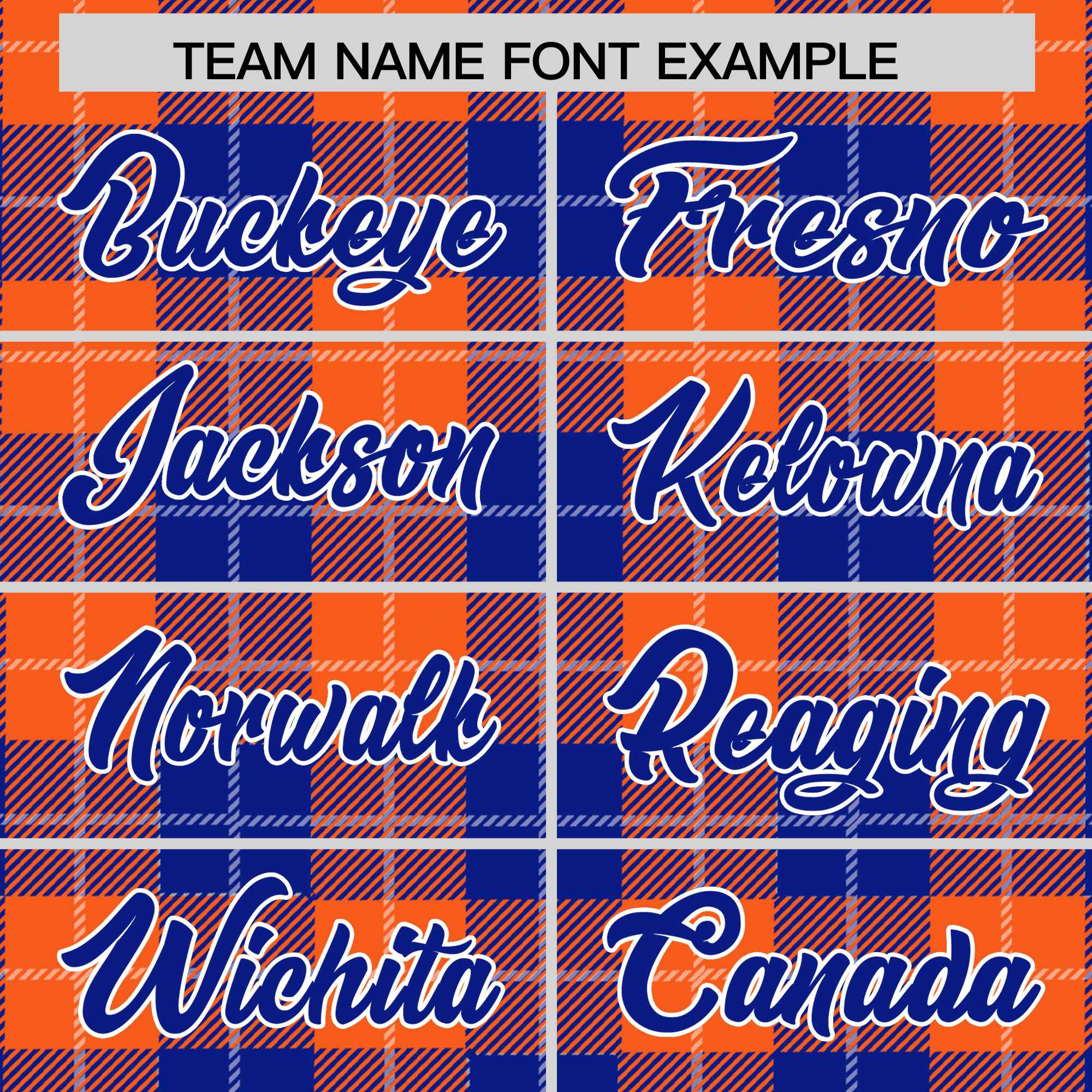 Custom Royal Orange-White Varsity Full-Snap Plaid Pattern Letterman Baseball Jacket