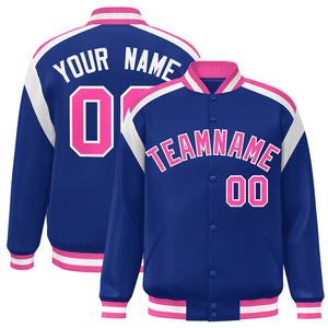 Custom Royal Varsity Full-Snap Color Block Letterman Jacket