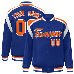 Custom Royal Varsity Full-Snap Color Block Letterman Jacket