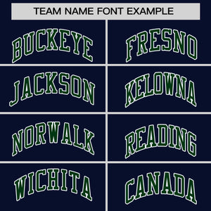 Custom Navy Green Varsity Full-Snap Color Block Personalized Raglan Sleeves Letterman Jacket