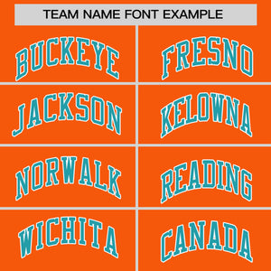 Custom Orange Aqua Varsity Full-Snap Color Block Personalized Raglan Sleeves Letterman Jacket