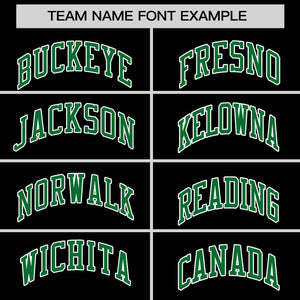 Custom Black Kelly Green Varsity Full-Snap Color Block Personalized Raglan Sleeves Letterman Jacket