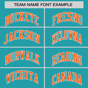 Custom Aqua Orange Varsity Full-Snap Color Block Personalized Raglan Sleeves Letterman Jacket