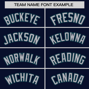 Custom Navy Aqua Varsity Full-Snap Color Block Personalized Raglan Sleeves Letterman Jacket