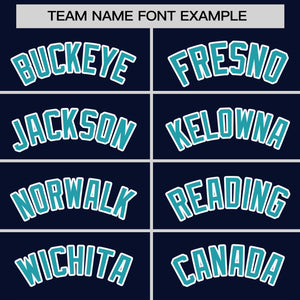 Custom Navy Aqua Varsity Full-Snap Color Block Personalized Raglan Sleeves Letterman Jacket